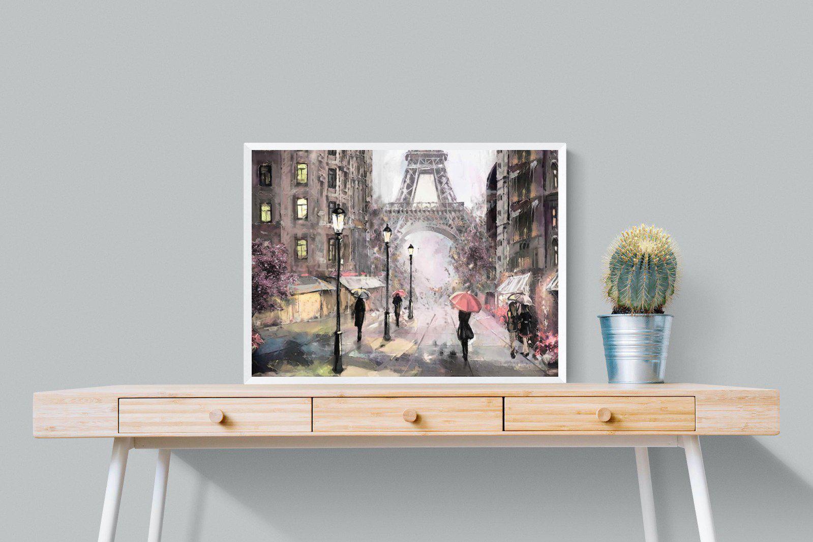 Paris by Oil-Wall_Art-80 x 60cm-Mounted Canvas-White-Pixalot