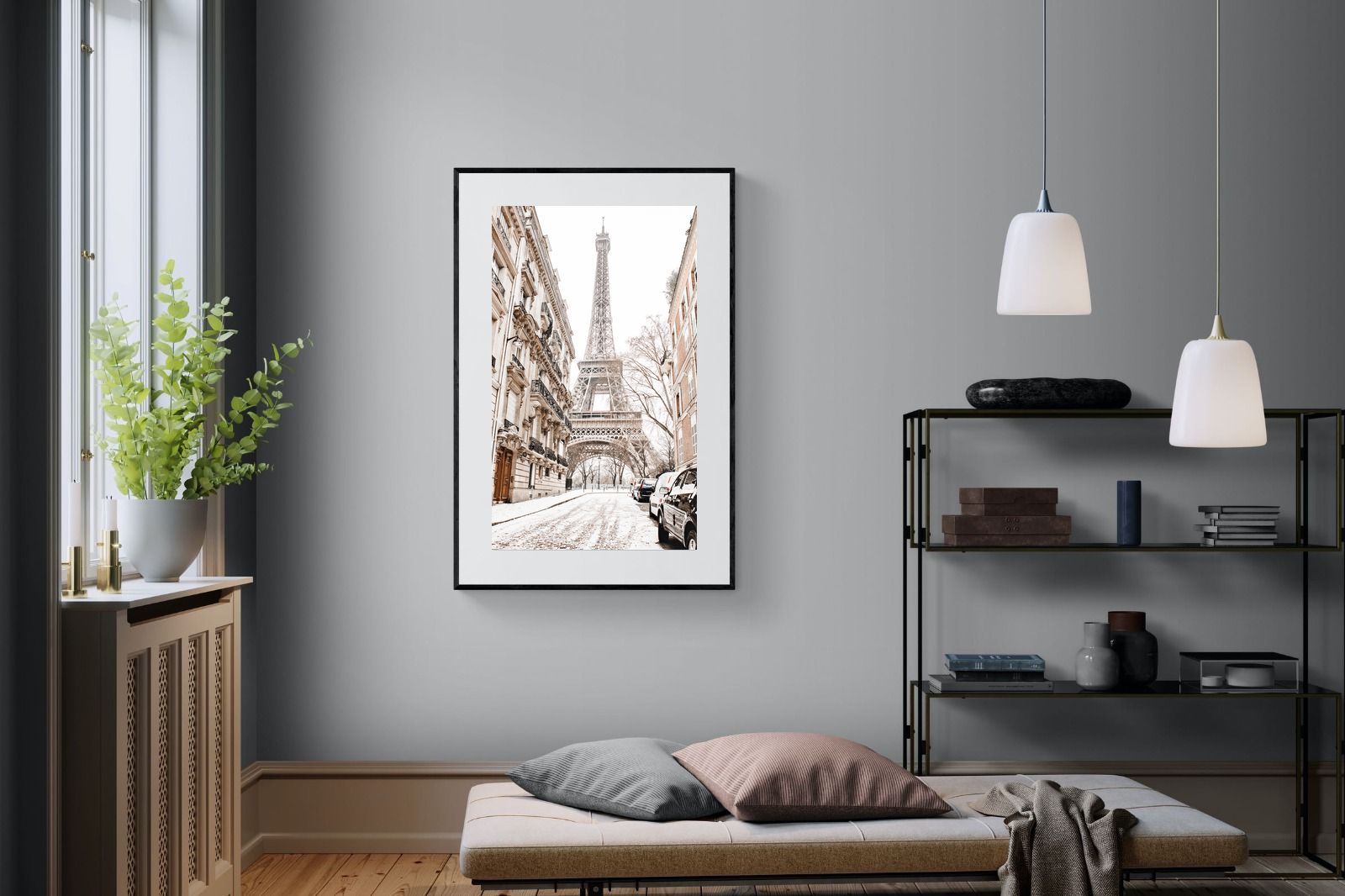 Paris en Hiver-Wall_Art-100 x 150cm-Framed Print-Black-Pixalot