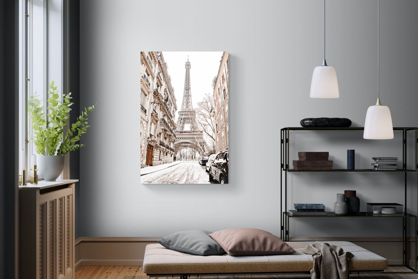 Paris en Hiver-Wall_Art-100 x 150cm-Mounted Canvas-No Frame-Pixalot