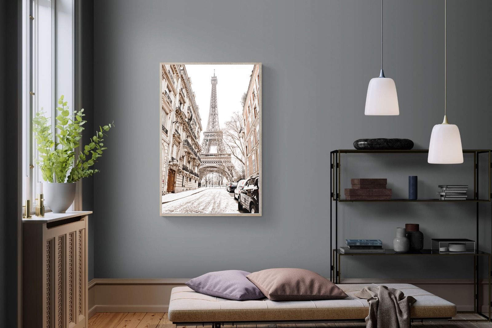 Paris en Hiver-Wall_Art-100 x 150cm-Mounted Canvas-Wood-Pixalot