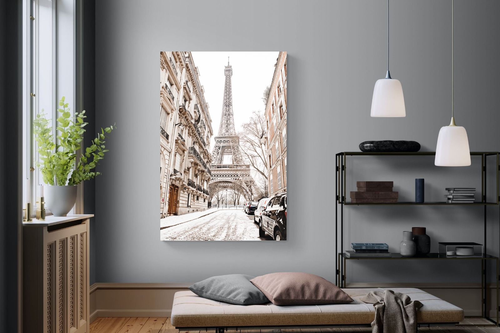 Paris en Hiver-Wall_Art-120 x 180cm-Mounted Canvas-No Frame-Pixalot