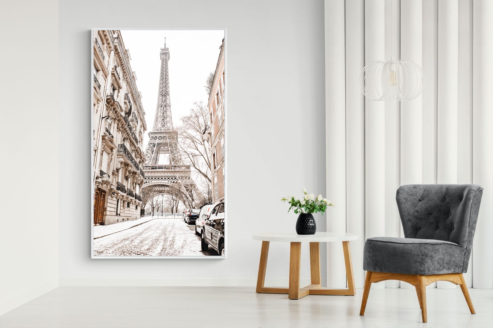 Paris en Hiver-Wall_Art-130 x 220cm-Mounted Canvas-White-Pixalot