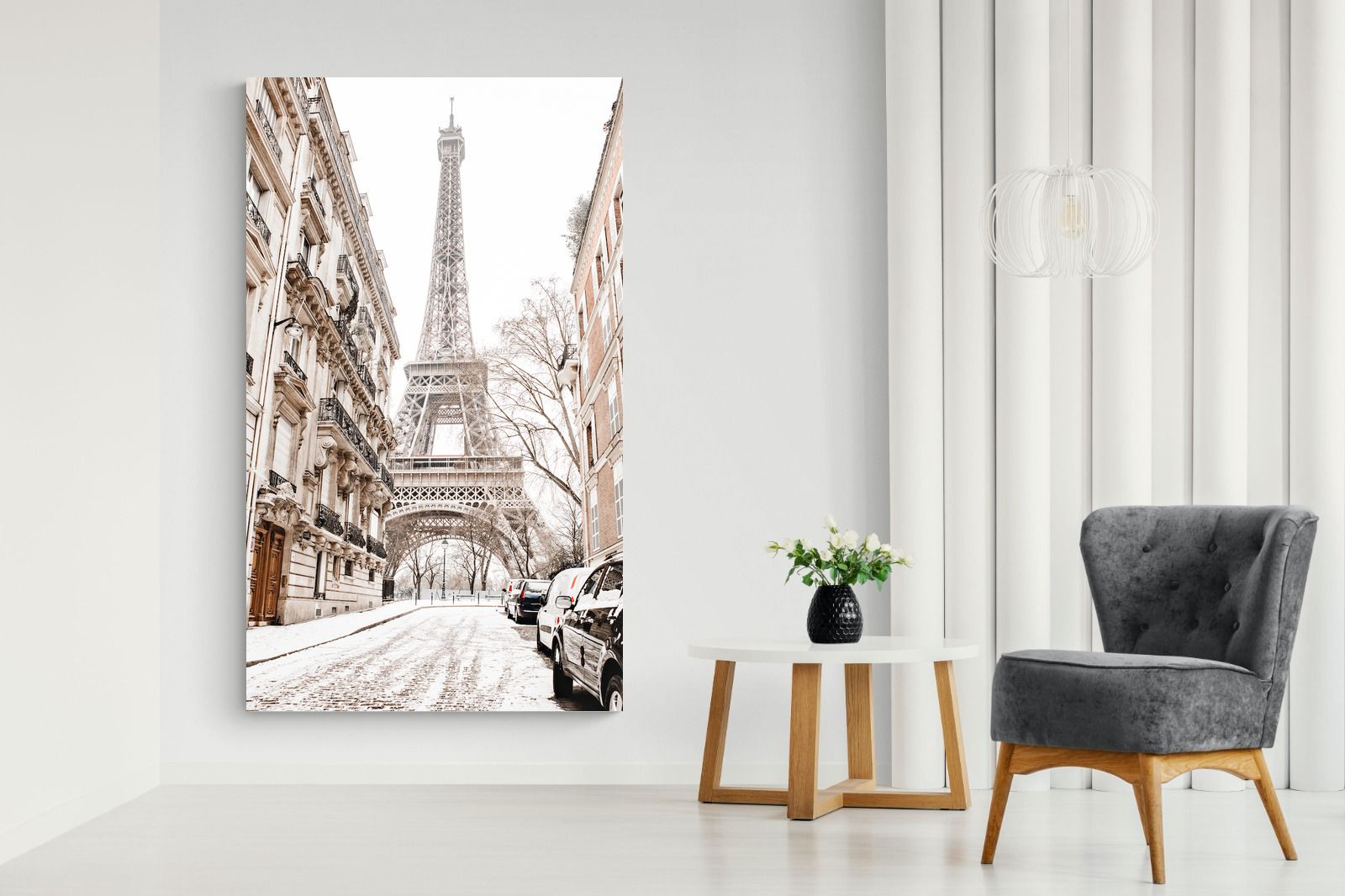 Paris en Hiver-Wall_Art-130 x 220cm-Mounted Canvas-No Frame-Pixalot