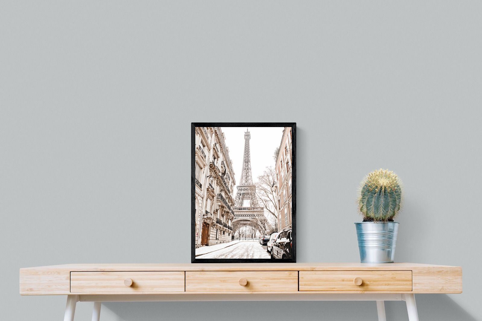 Paris en Hiver-Wall_Art-45 x 60cm-Mounted Canvas-Black-Pixalot