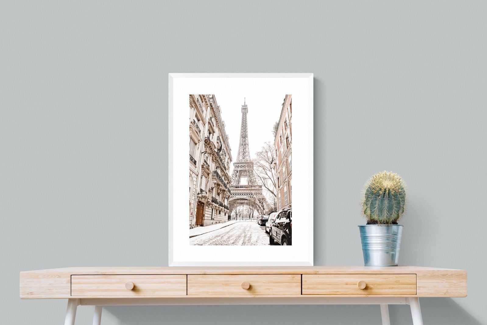 Paris en Hiver-Wall_Art-60 x 80cm-Framed Print-White-Pixalot