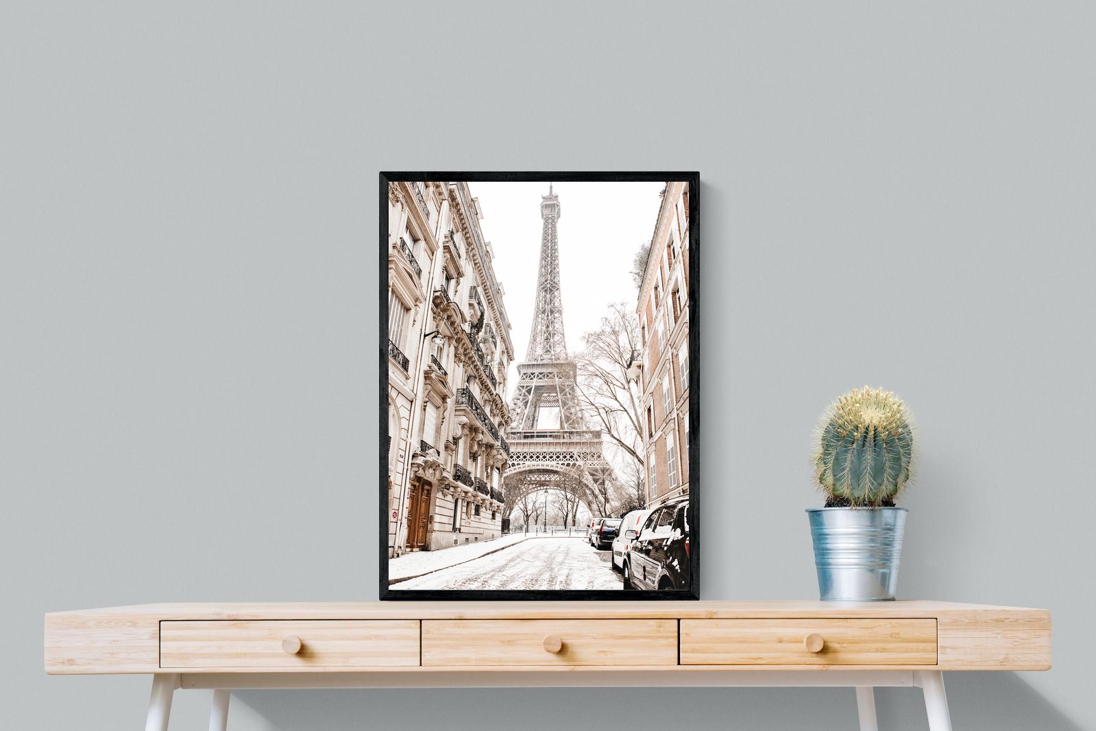 Paris en Hiver-Wall_Art-60 x 80cm-Mounted Canvas-Black-Pixalot
