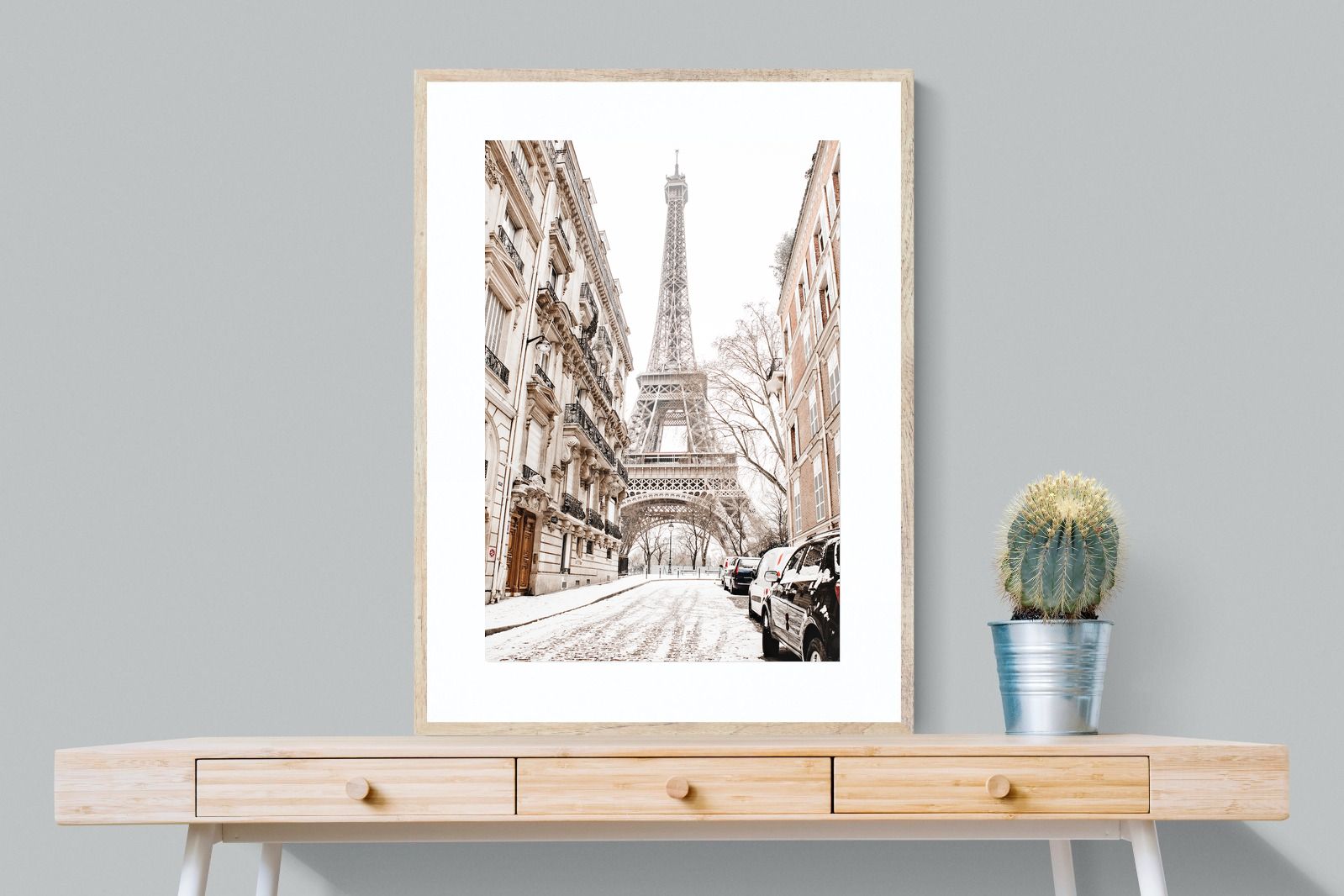 Paris en Hiver-Wall_Art-75 x 100cm-Framed Print-Wood-Pixalot