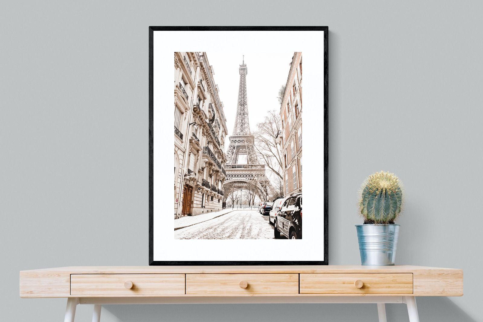 Paris en Hiver-Wall_Art-75 x 100cm-Framed Print-Black-Pixalot