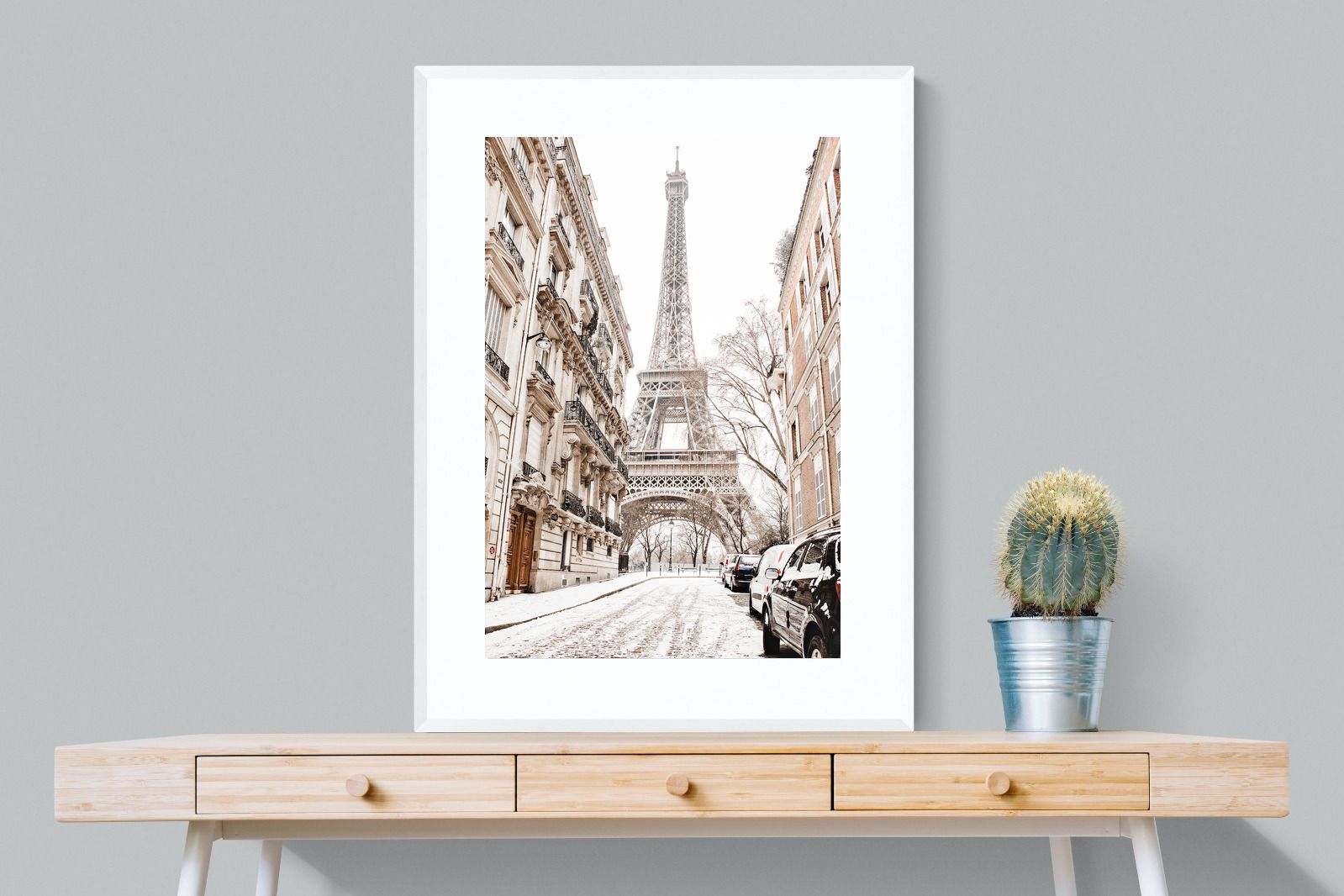 Paris en Hiver-Wall_Art-75 x 100cm-Framed Print-White-Pixalot