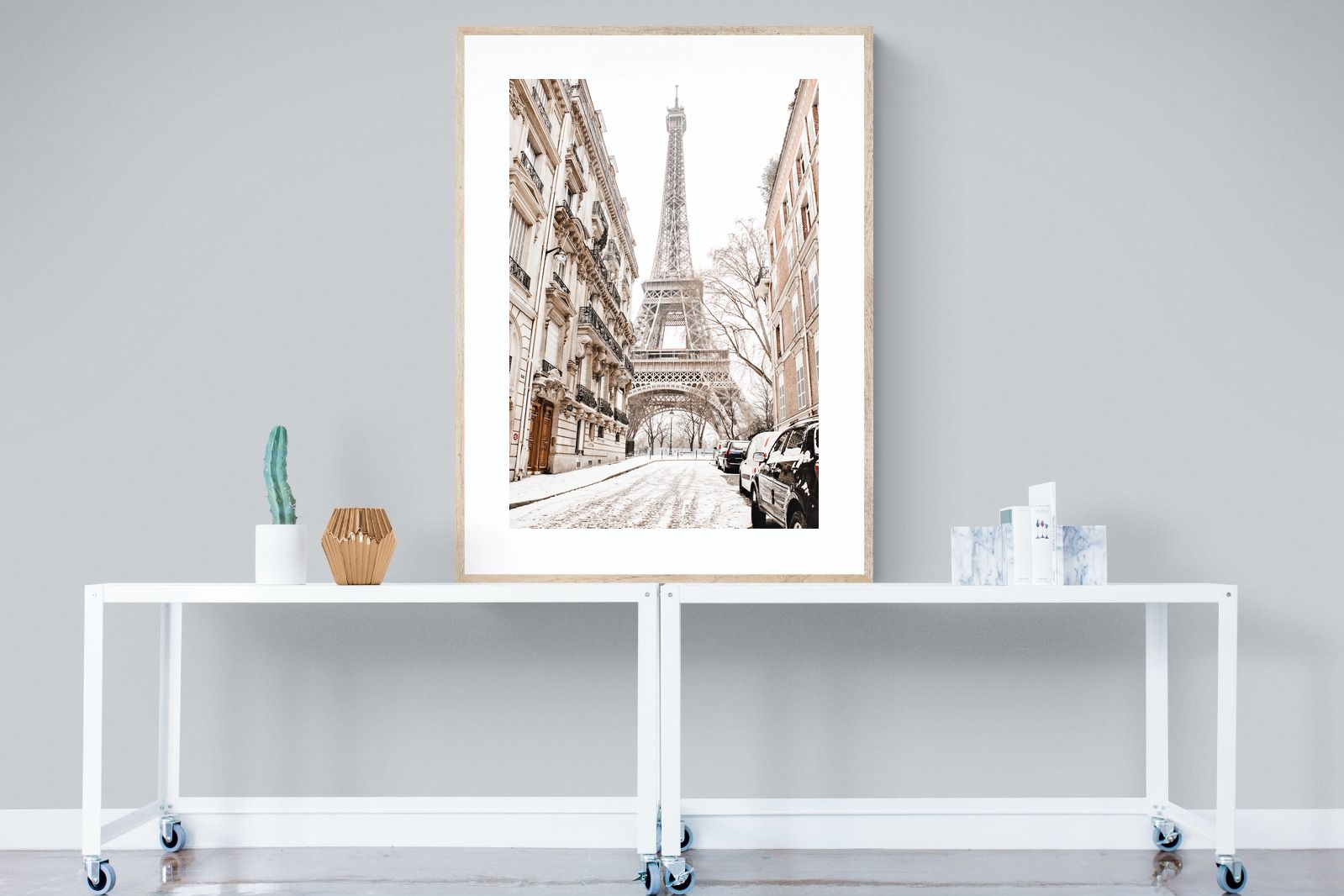 Paris en Hiver-Wall_Art-90 x 120cm-Framed Print-Wood-Pixalot