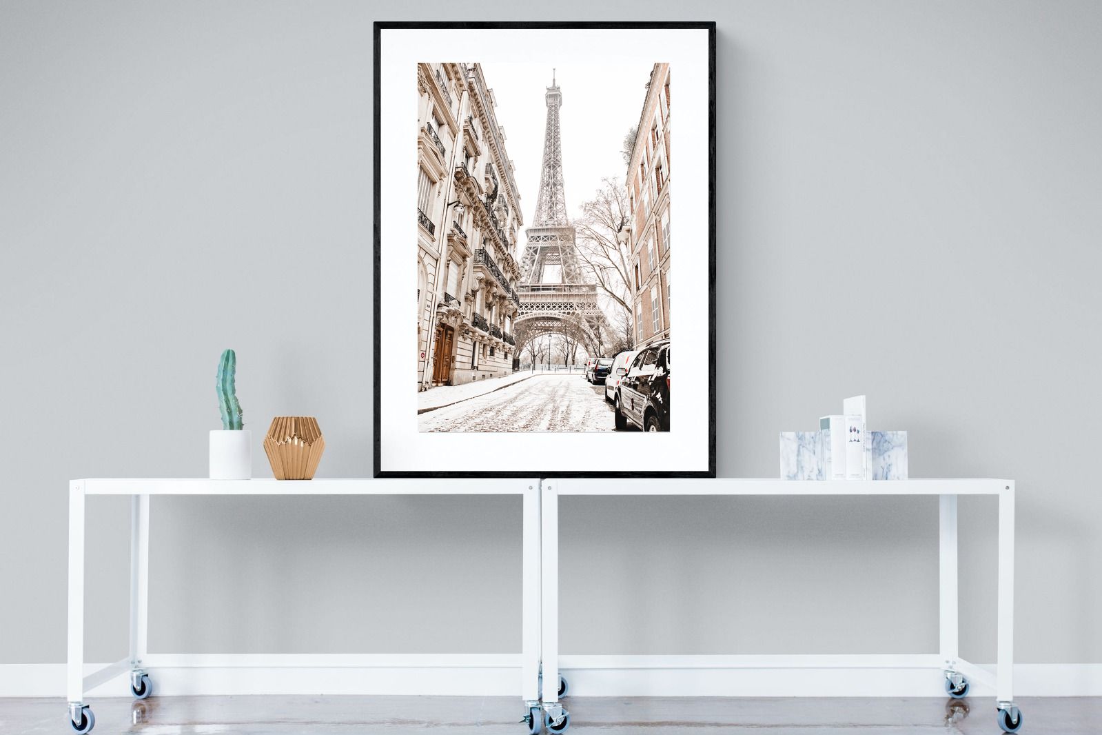 Paris en Hiver-Wall_Art-90 x 120cm-Framed Print-Black-Pixalot