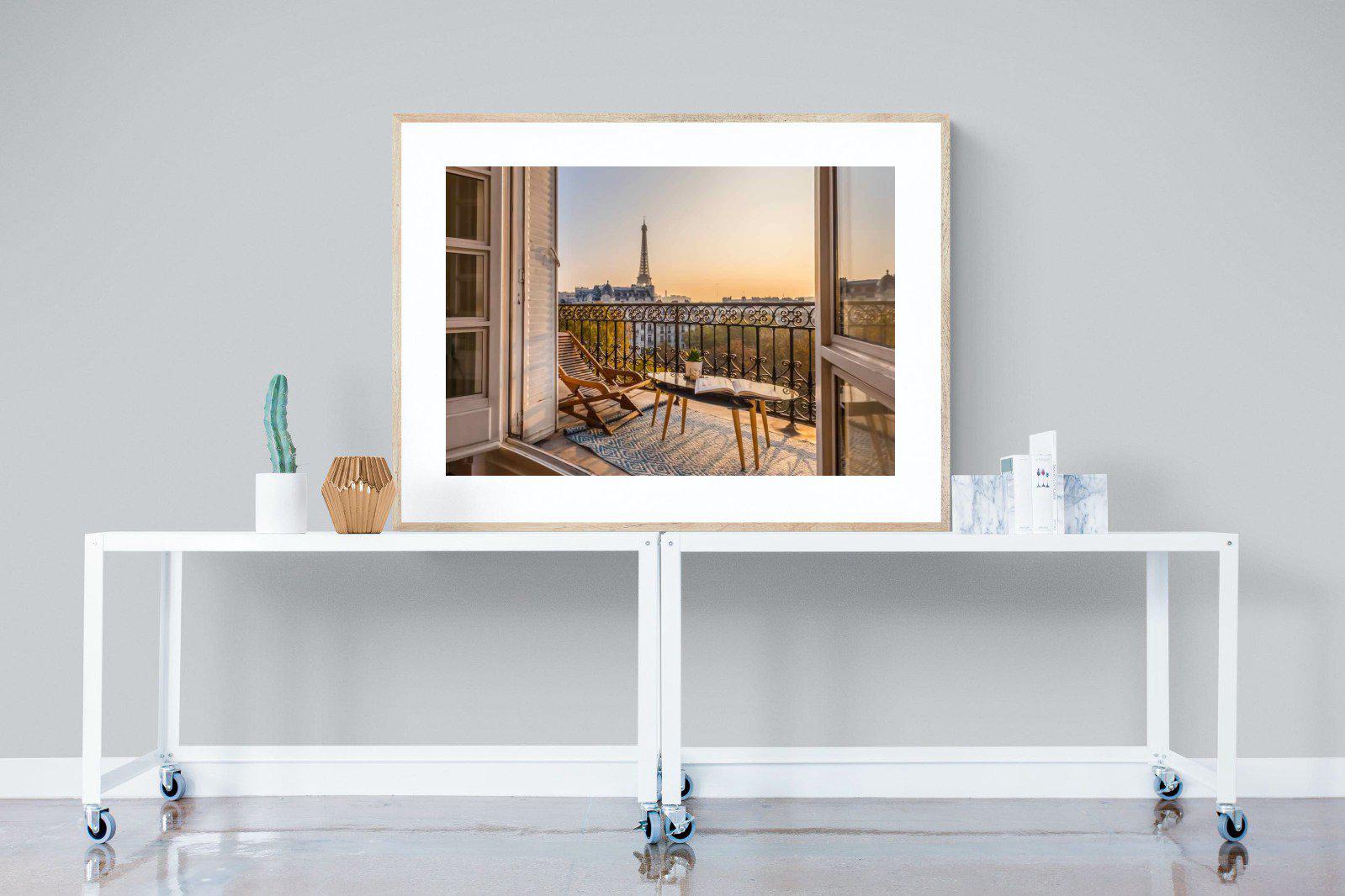 Parisian Balcony-Wall_Art-120 x 90cm-Framed Print-Wood-Pixalot
