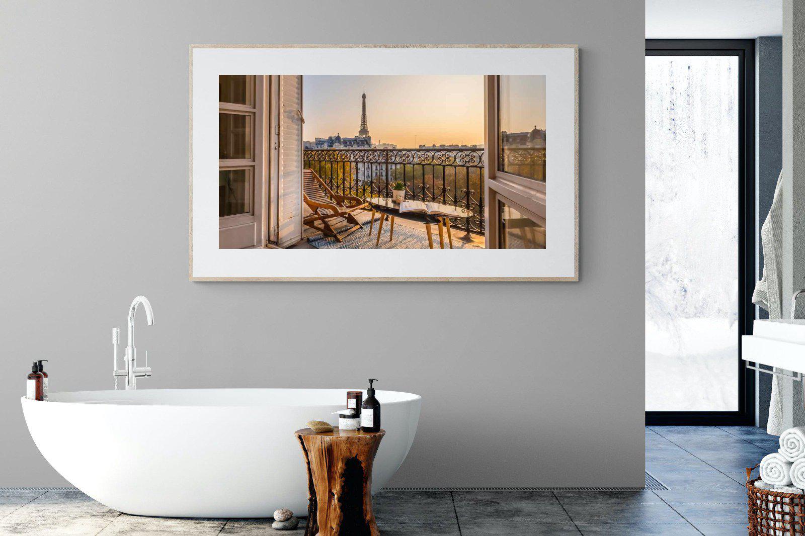 Parisian Balcony-Wall_Art-180 x 110cm-Framed Print-Wood-Pixalot