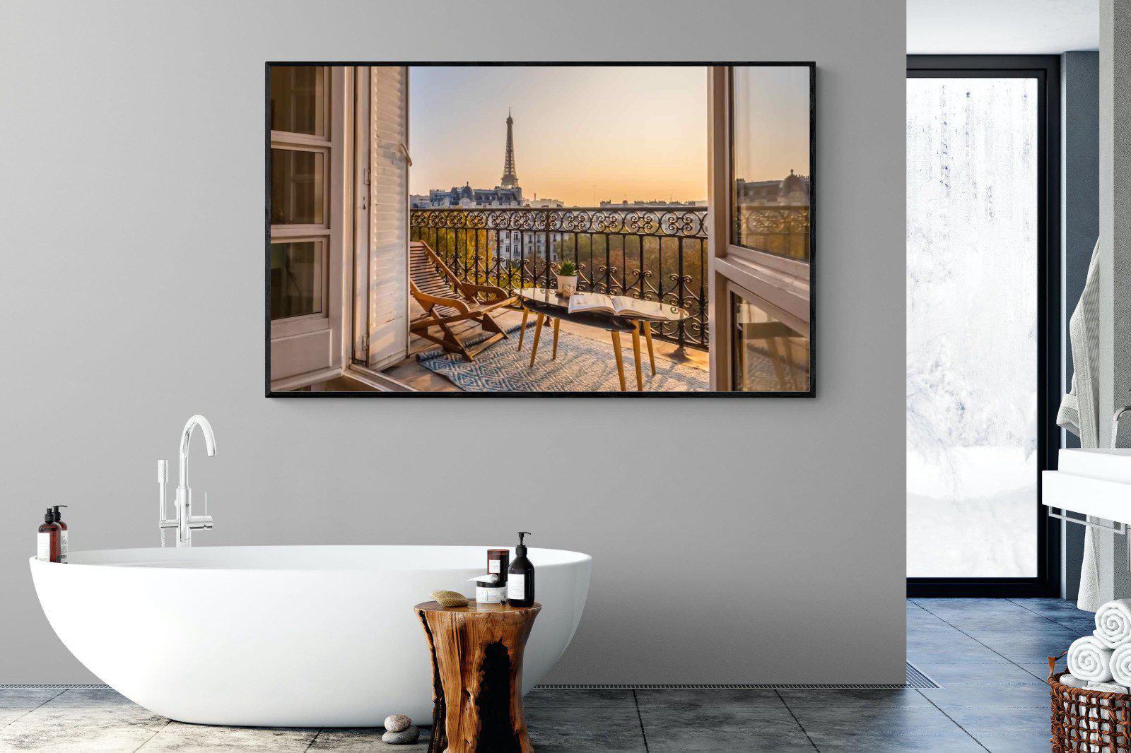 Parisian Balcony-Wall_Art-180 x 110cm-Mounted Canvas-Black-Pixalot