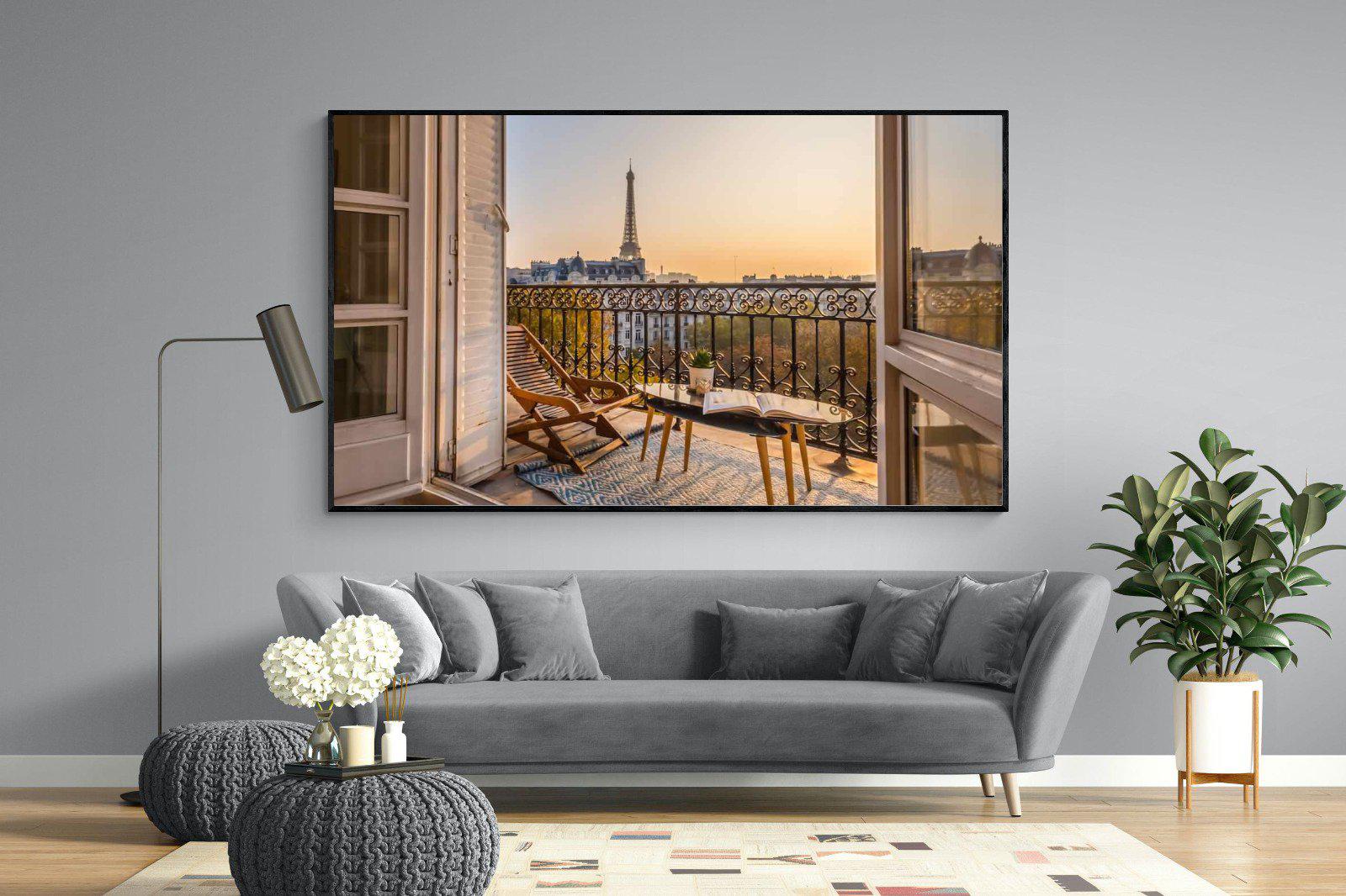 Parisian Balcony-Wall_Art-220 x 130cm-Mounted Canvas-Black-Pixalot