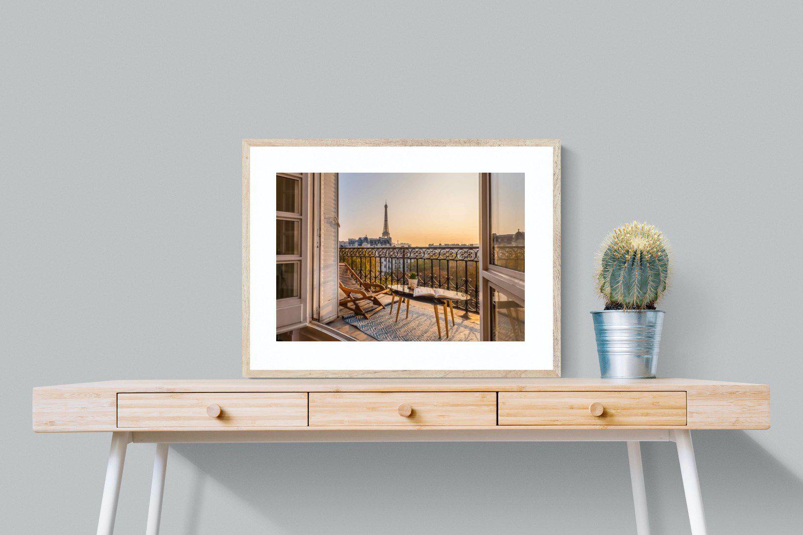 Parisian Balcony-Wall_Art-80 x 60cm-Framed Print-Wood-Pixalot