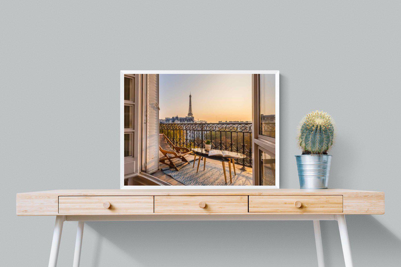 Parisian Balcony-Wall_Art-80 x 60cm-Mounted Canvas-White-Pixalot