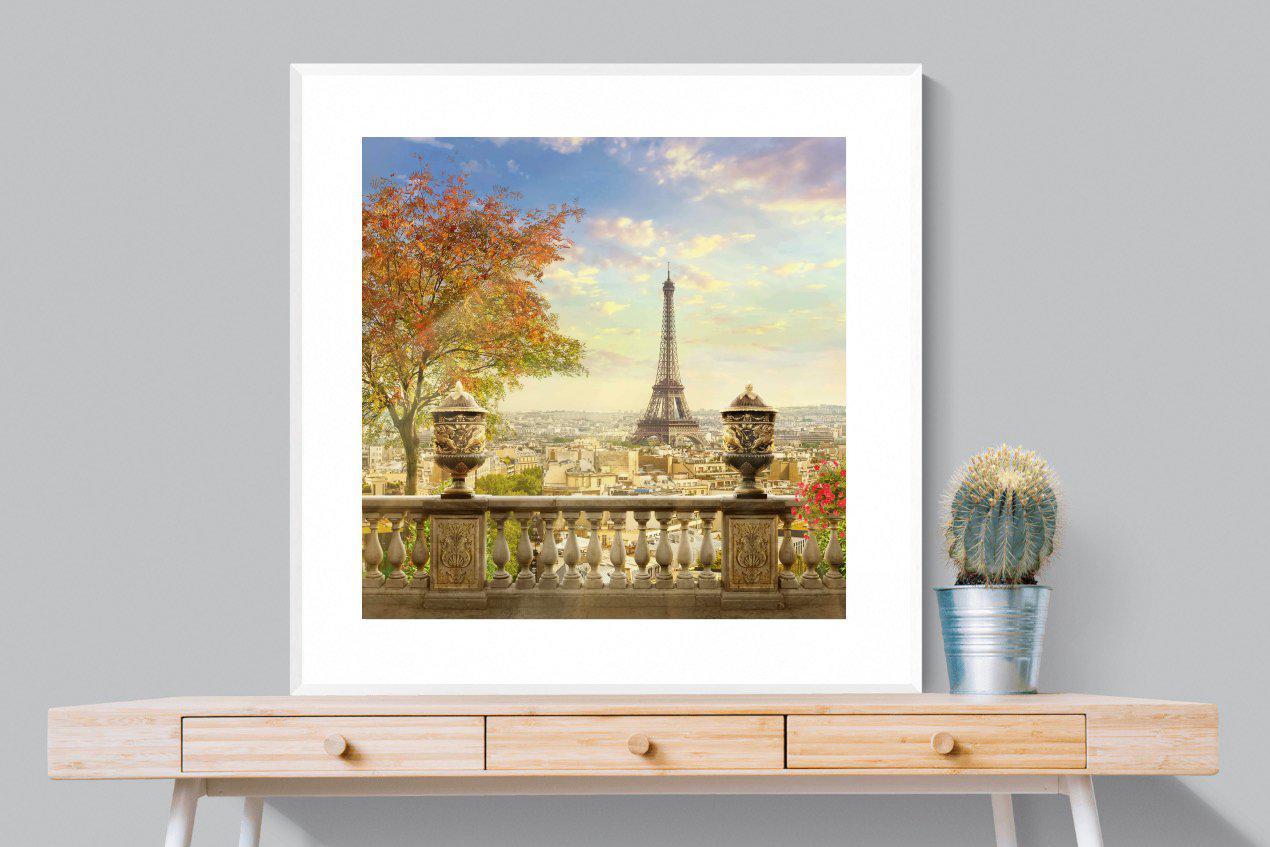 Parisian Perfection-Wall_Art-100 x 100cm-Framed Print-White-Pixalot