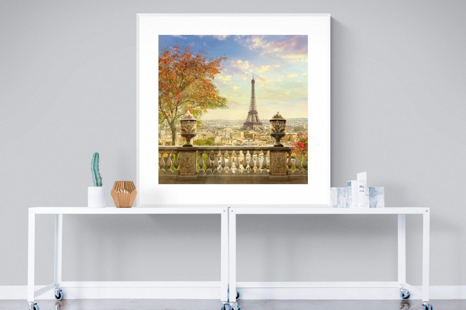 Parisian Perfection-Wall_Art-120 x 120cm-Framed Print-White-Pixalot