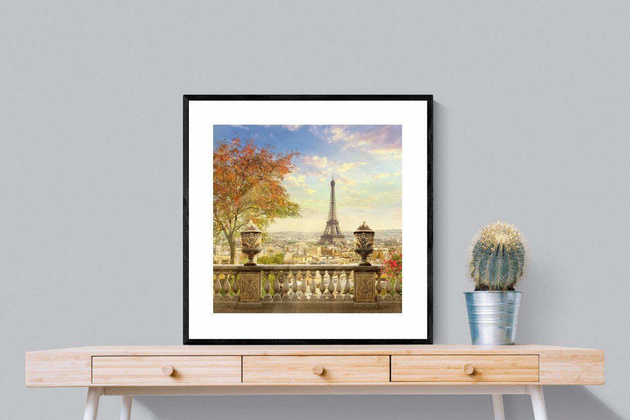 Parisian Perfection-Wall_Art-80 x 80cm-Framed Print-Black-Pixalot