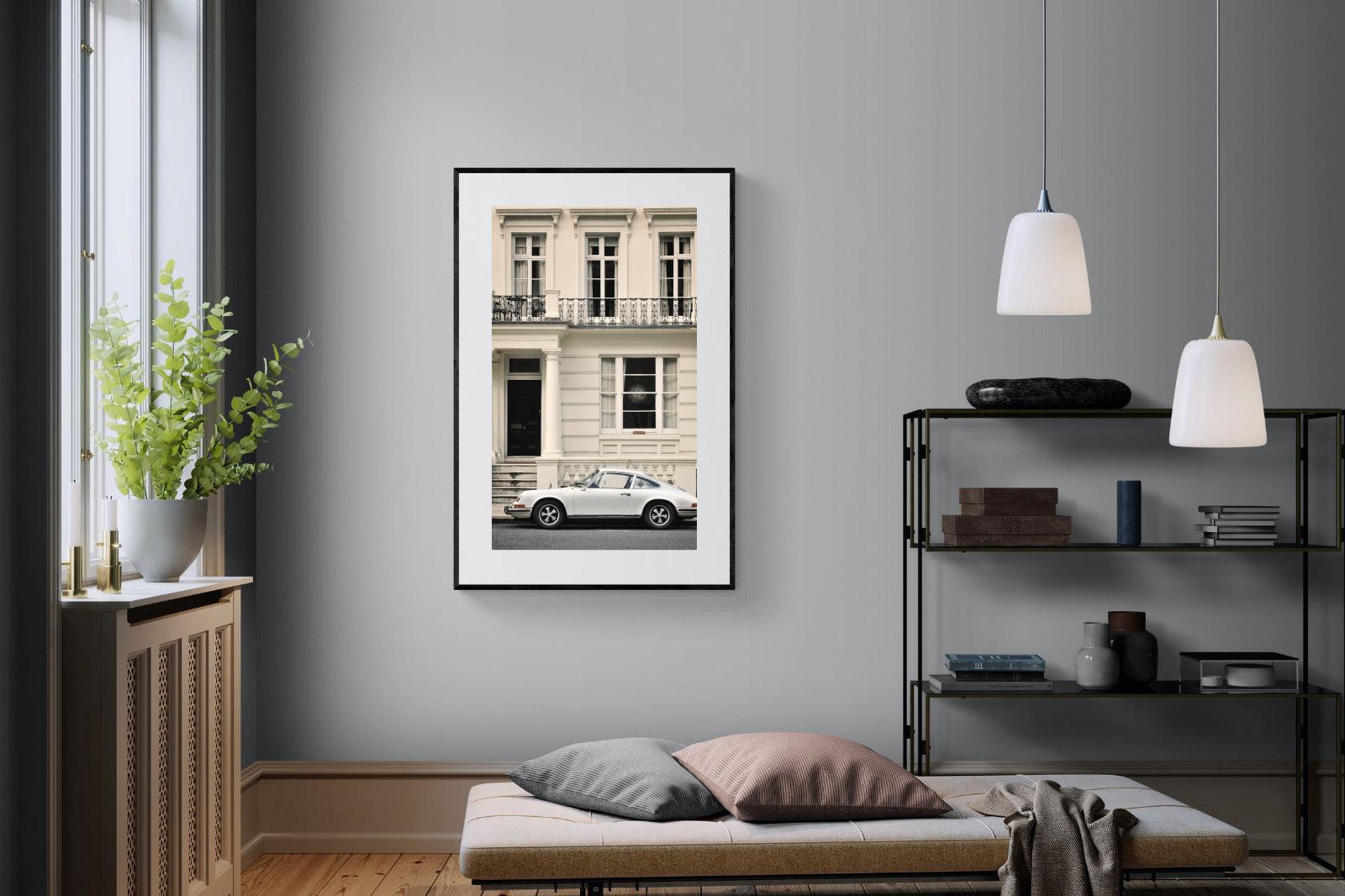 Parisian Porsche-Wall_Art-100 x 150cm-Framed Print-Black-Pixalot
