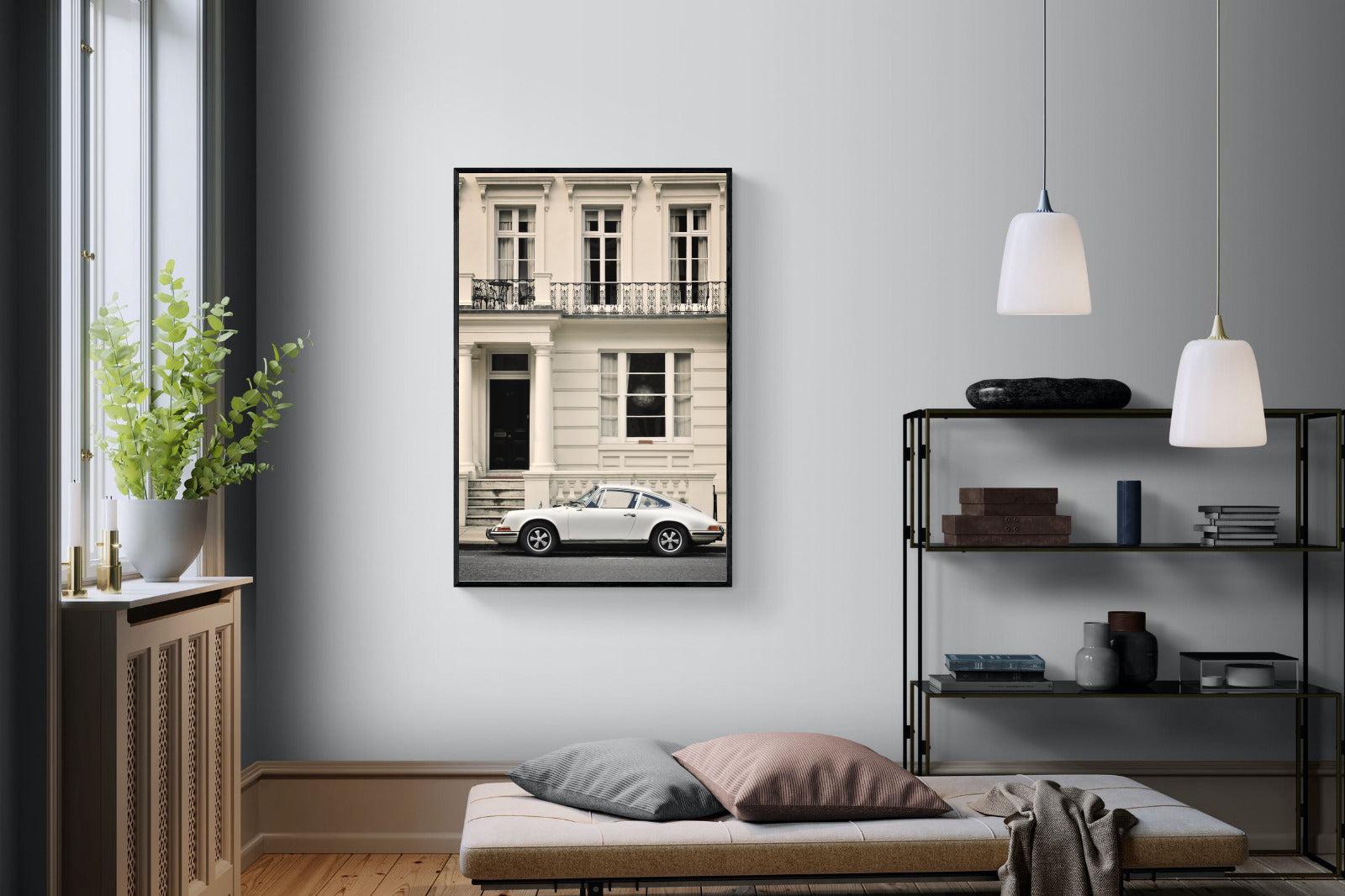 Parisian Porsche-Wall_Art-100 x 150cm-Mounted Canvas-Black-Pixalot