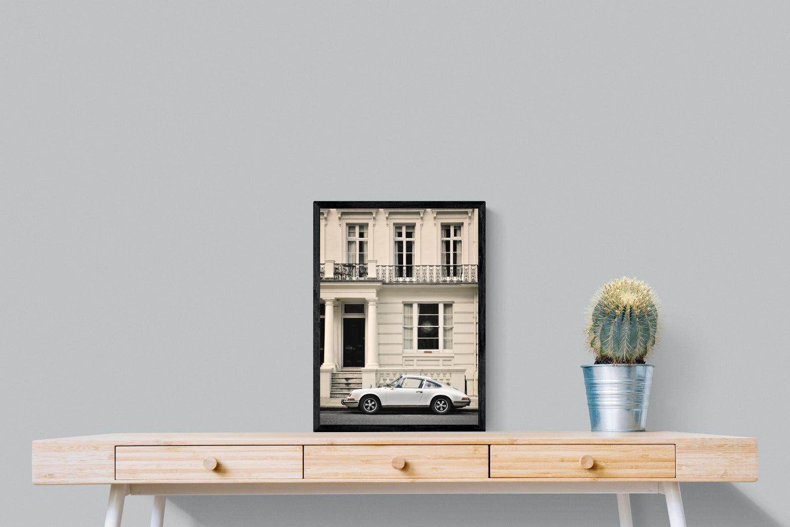 Parisian Porsche-Wall_Art-45 x 60cm-Mounted Canvas-Black-Pixalot
