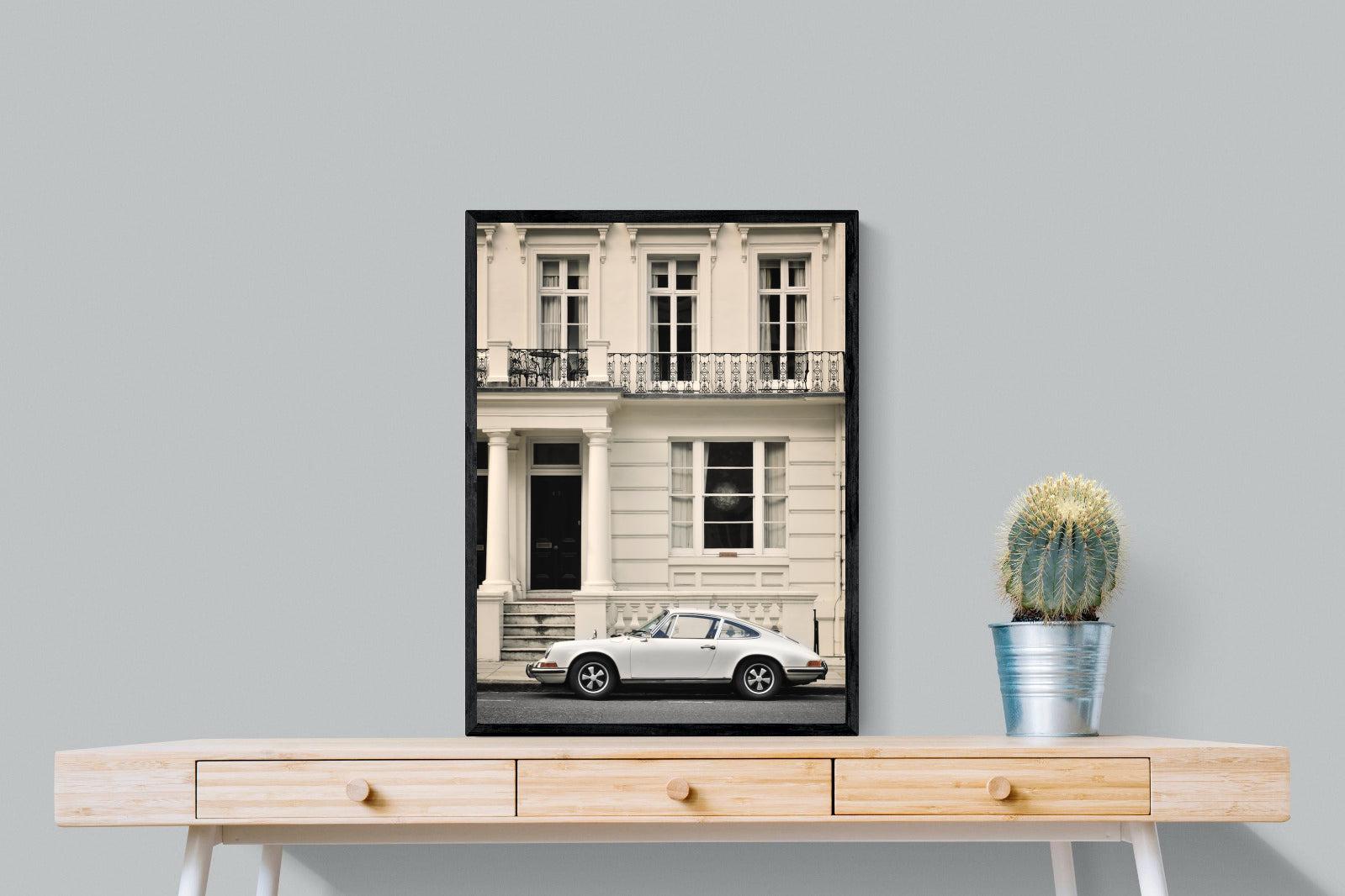 Parisian Porsche-Wall_Art-60 x 80cm-Mounted Canvas-Black-Pixalot