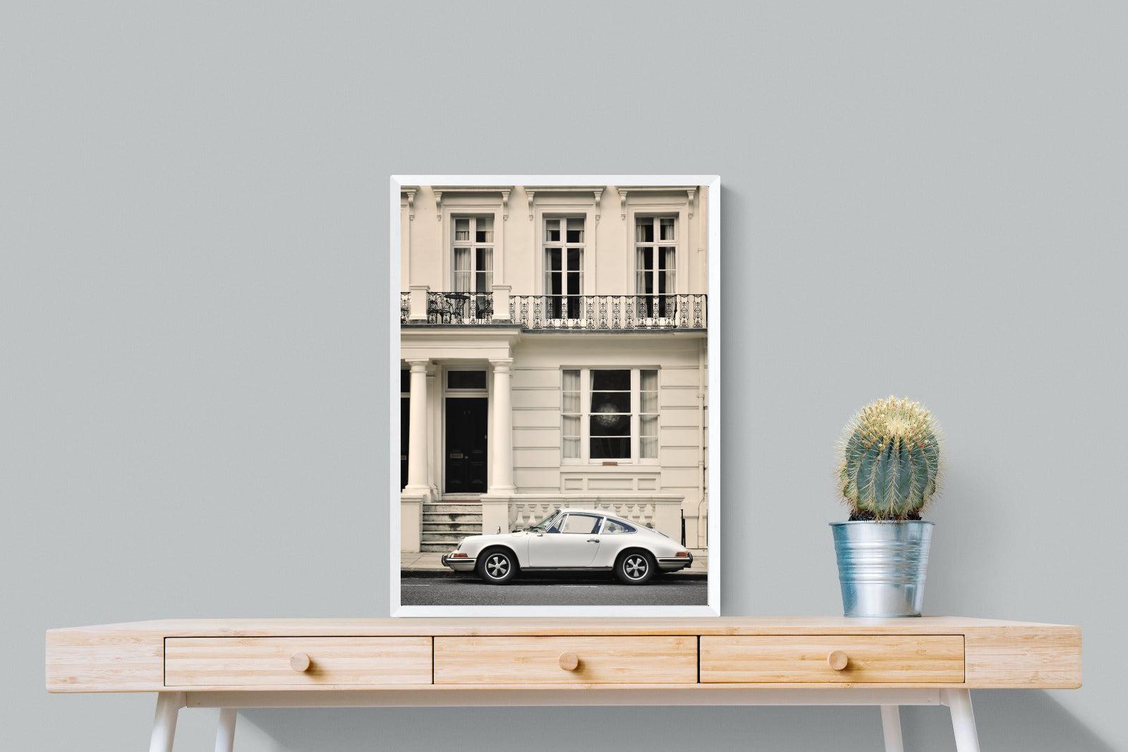 Parisian Porsche-Wall_Art-60 x 80cm-Mounted Canvas-White-Pixalot