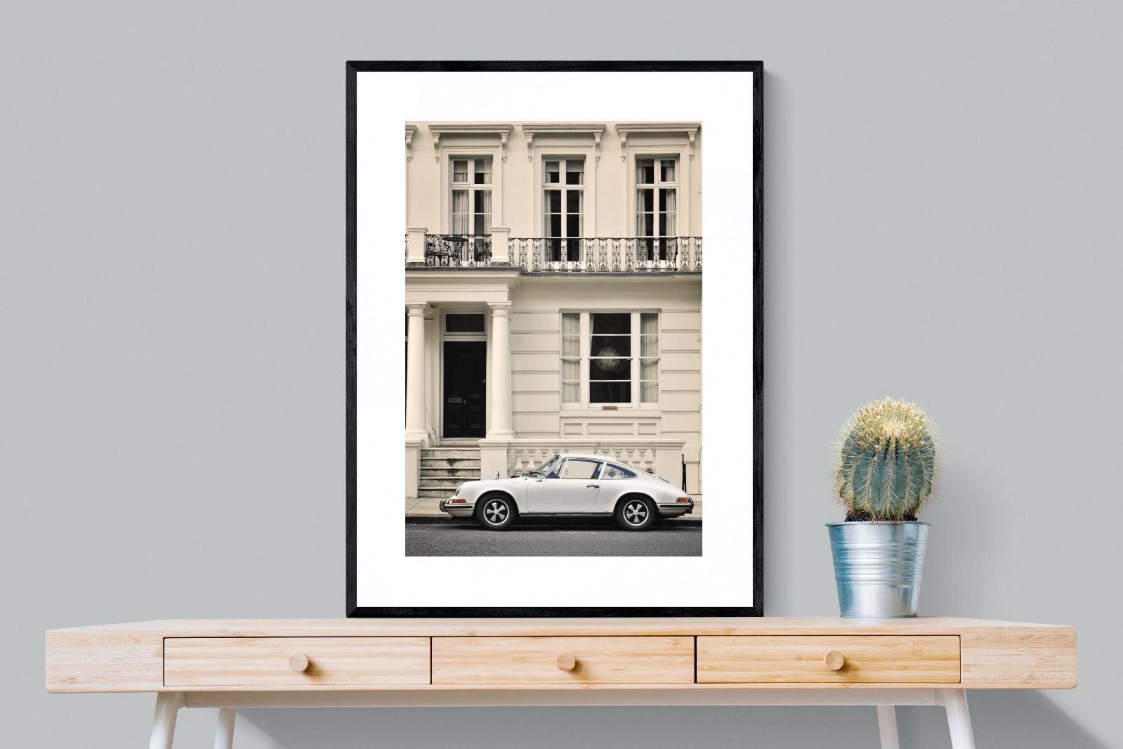 Parisian Porsche-Wall_Art-75 x 100cm-Framed Print-Black-Pixalot