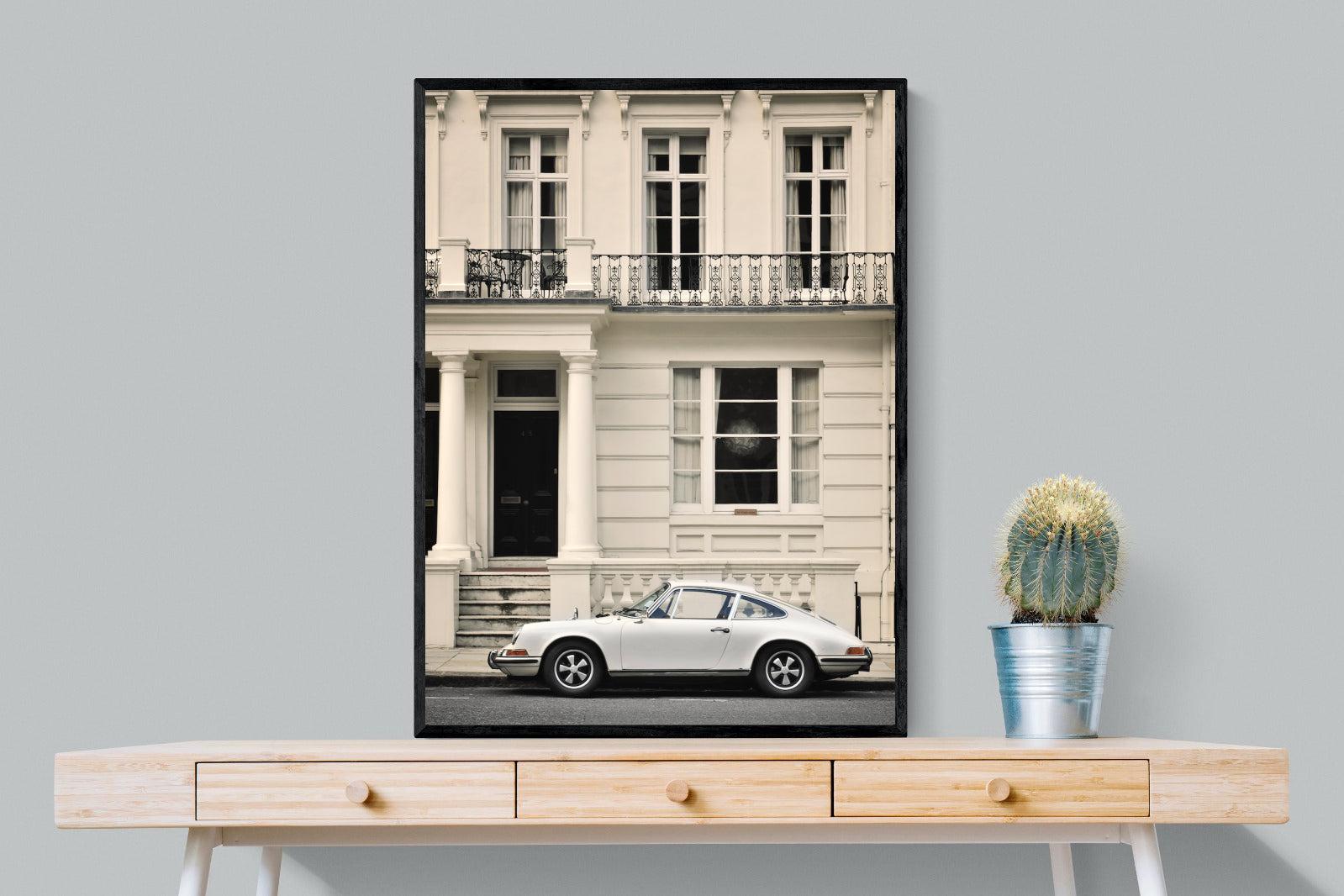 Parisian Porsche-Wall_Art-75 x 100cm-Mounted Canvas-Black-Pixalot