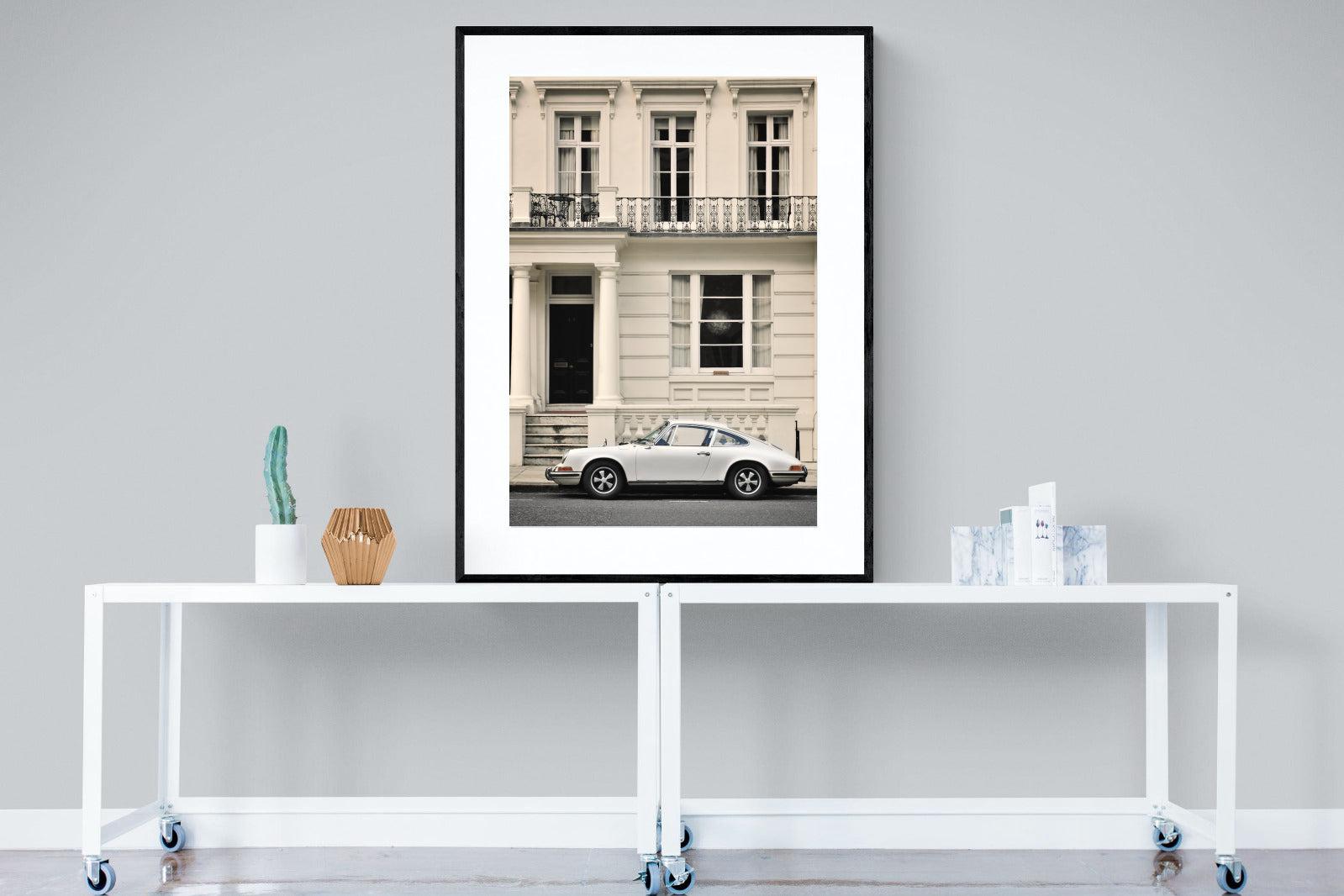 Parisian Porsche-Wall_Art-90 x 120cm-Framed Print-Black-Pixalot