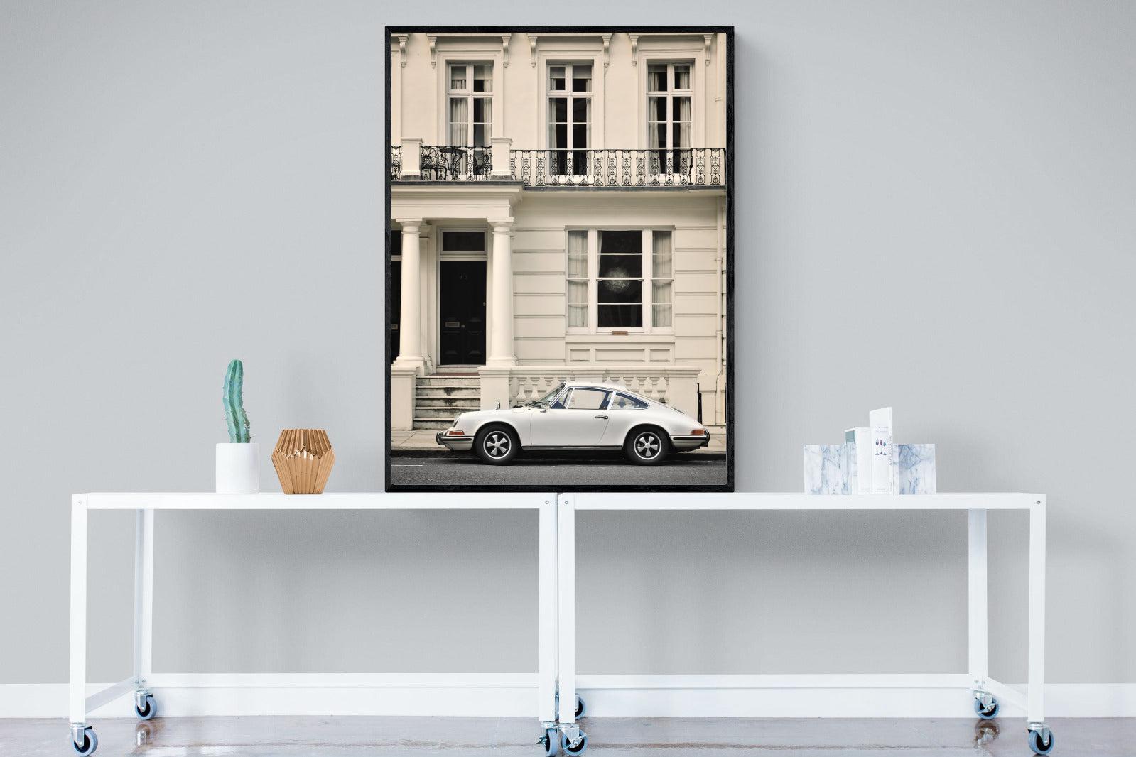 Parisian Porsche-Wall_Art-90 x 120cm-Mounted Canvas-Black-Pixalot