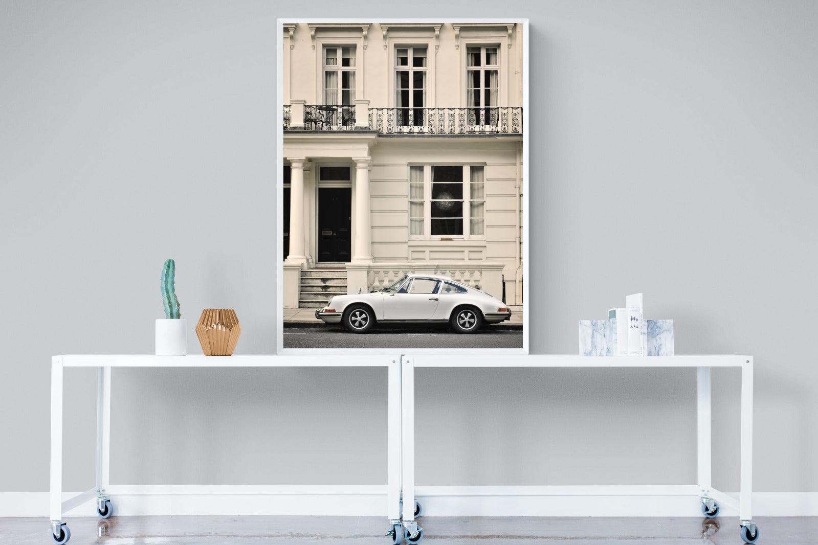 Parisian Porsche-Wall_Art-90 x 120cm-Mounted Canvas-White-Pixalot