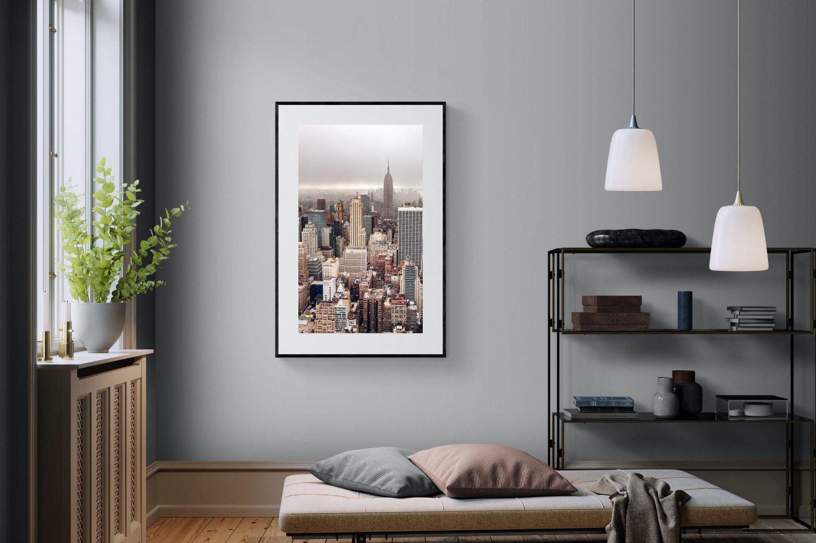 Pastel New York-Wall_Art-100 x 150cm-Framed Print-Black-Pixalot