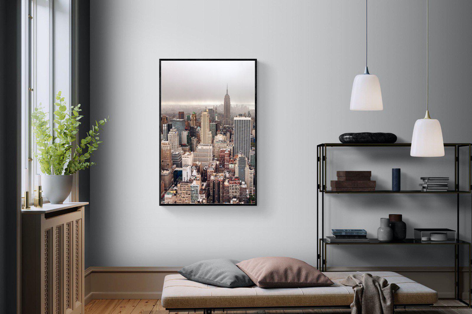 Pastel New York-Wall_Art-100 x 150cm-Mounted Canvas-Black-Pixalot