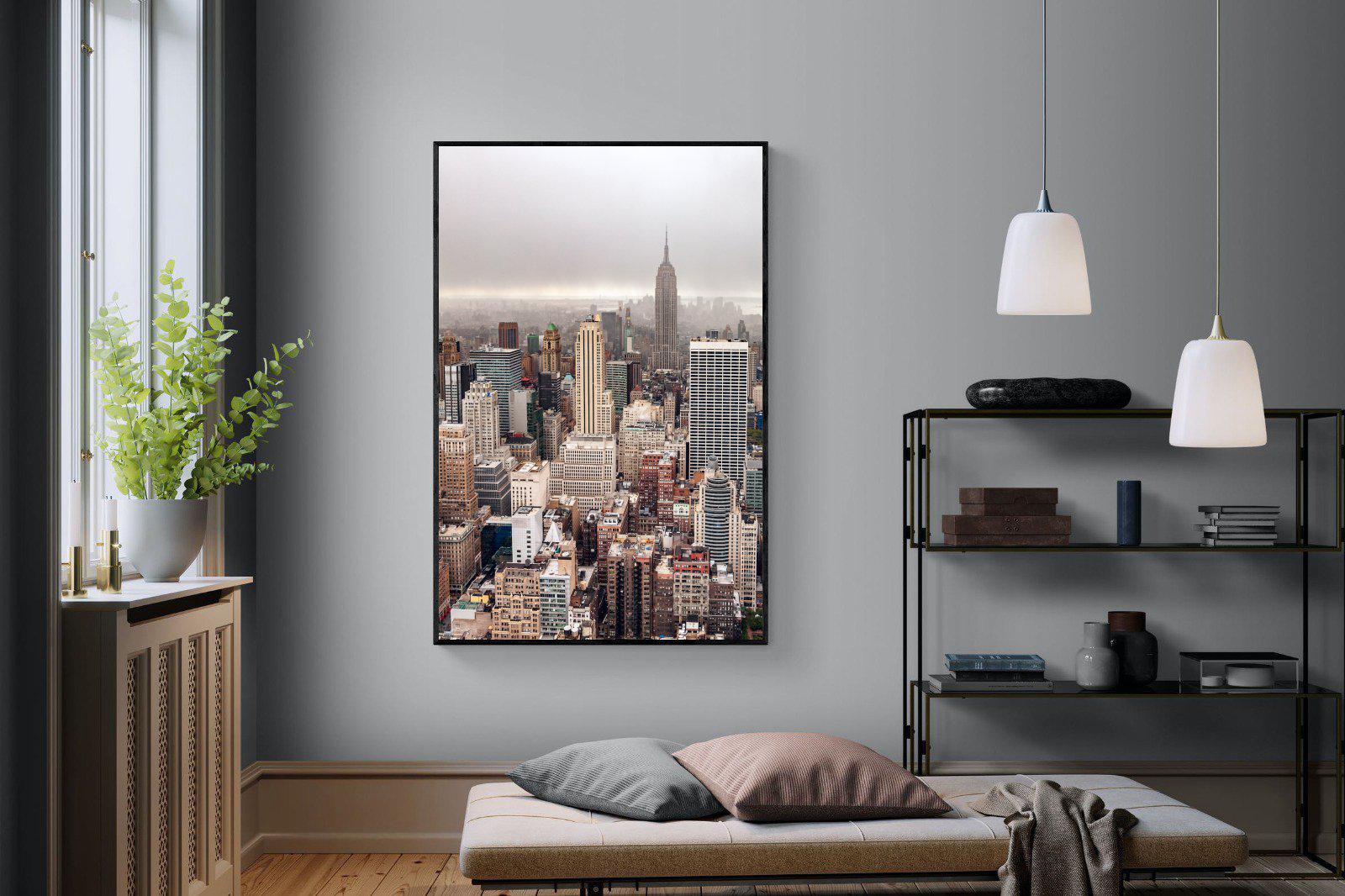Pastel New York-Wall_Art-120 x 180cm-Mounted Canvas-Black-Pixalot