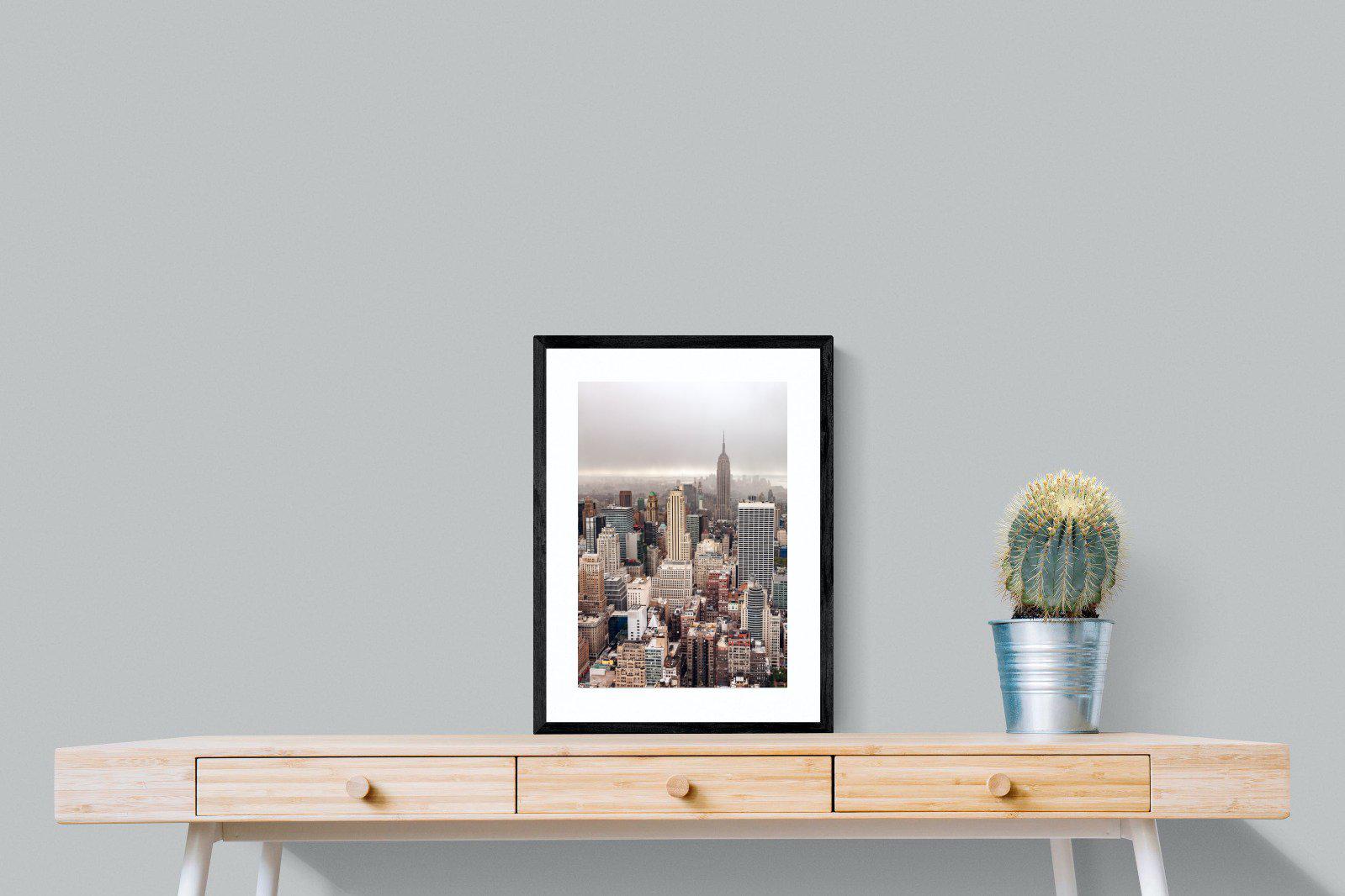 Pastel New York-Wall_Art-45 x 60cm-Framed Print-Black-Pixalot