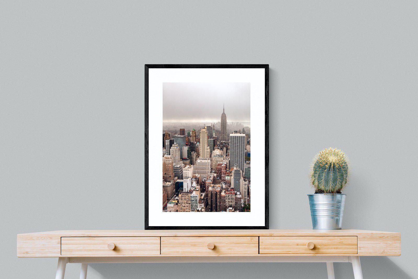 Pastel New York-Wall_Art-60 x 80cm-Framed Print-Black-Pixalot