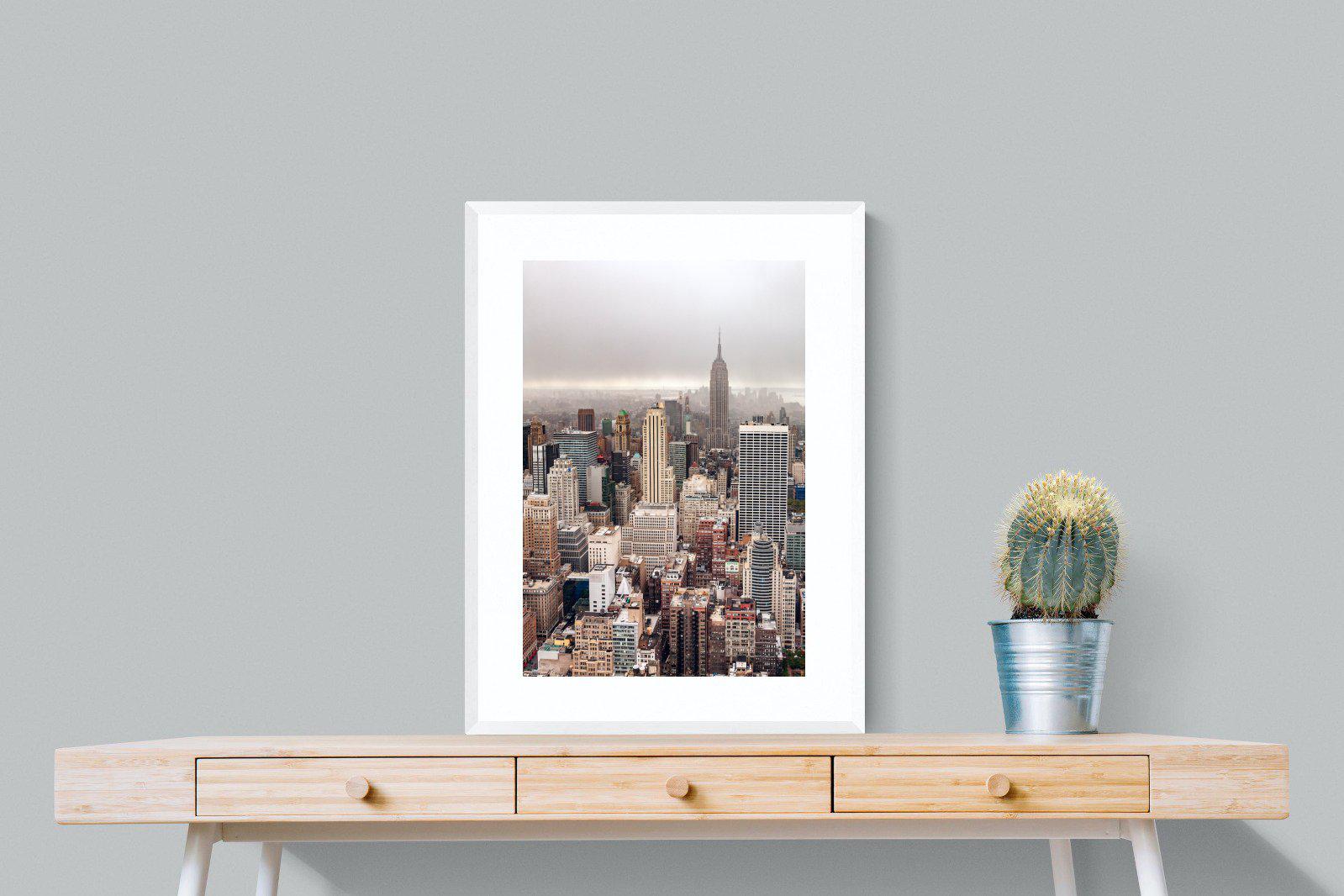 Pastel New York-Wall_Art-60 x 80cm-Framed Print-White-Pixalot