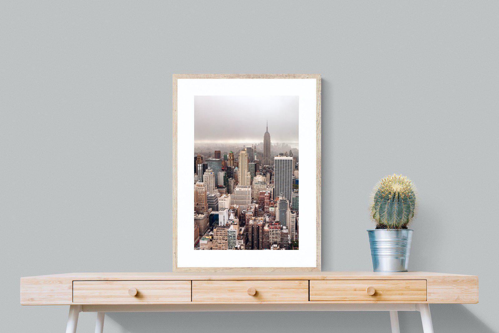 Pastel New York-Wall_Art-60 x 80cm-Framed Print-Wood-Pixalot