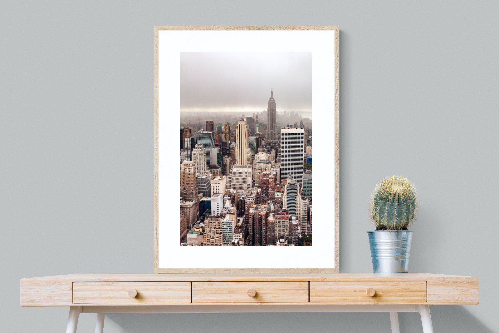 Pastel New York-Wall_Art-75 x 100cm-Framed Print-Wood-Pixalot
