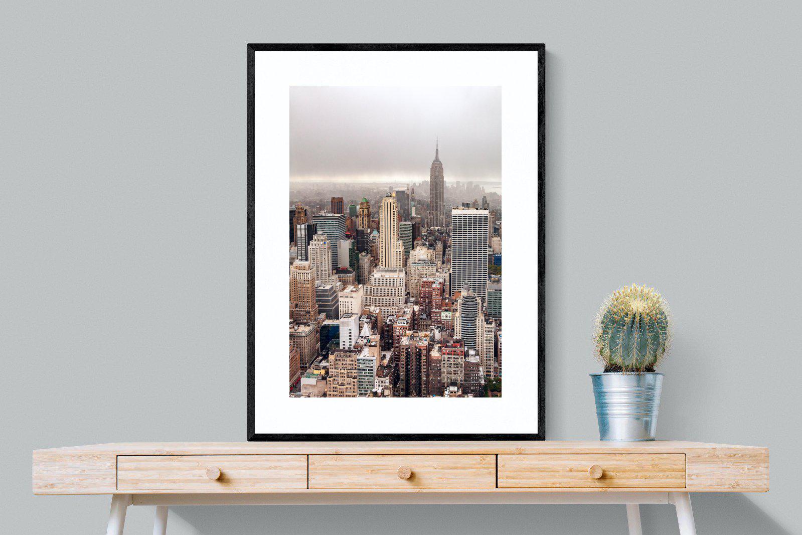 Pastel New York-Wall_Art-75 x 100cm-Framed Print-Black-Pixalot