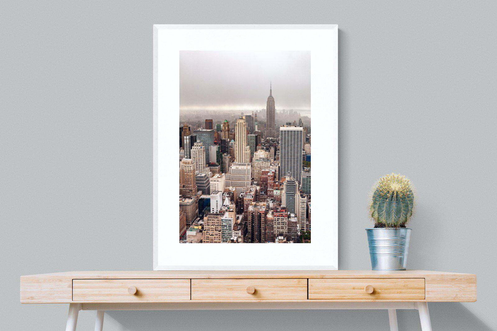 Pastel New York-Wall_Art-75 x 100cm-Framed Print-White-Pixalot