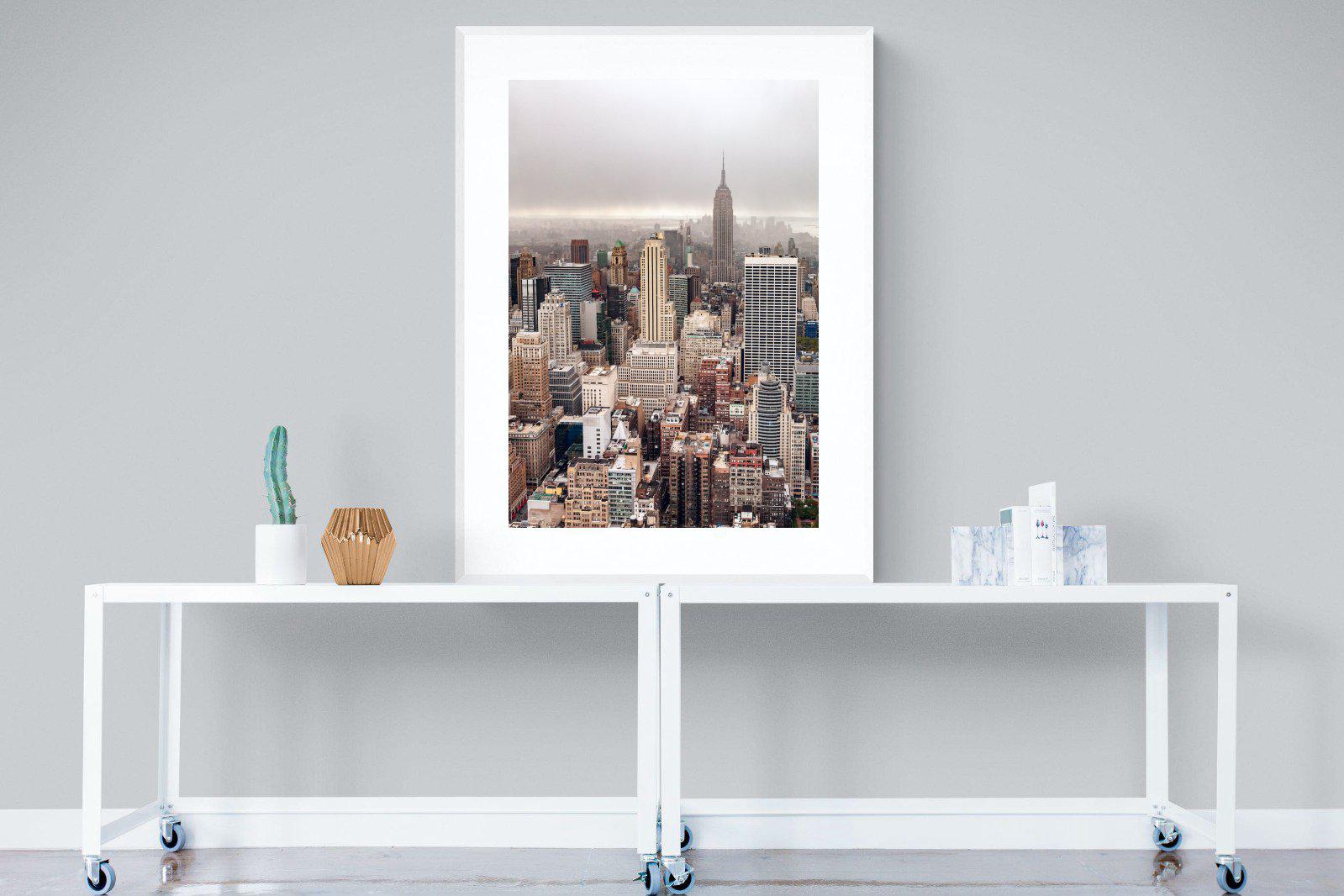 Pastel New York-Wall_Art-90 x 120cm-Framed Print-White-Pixalot