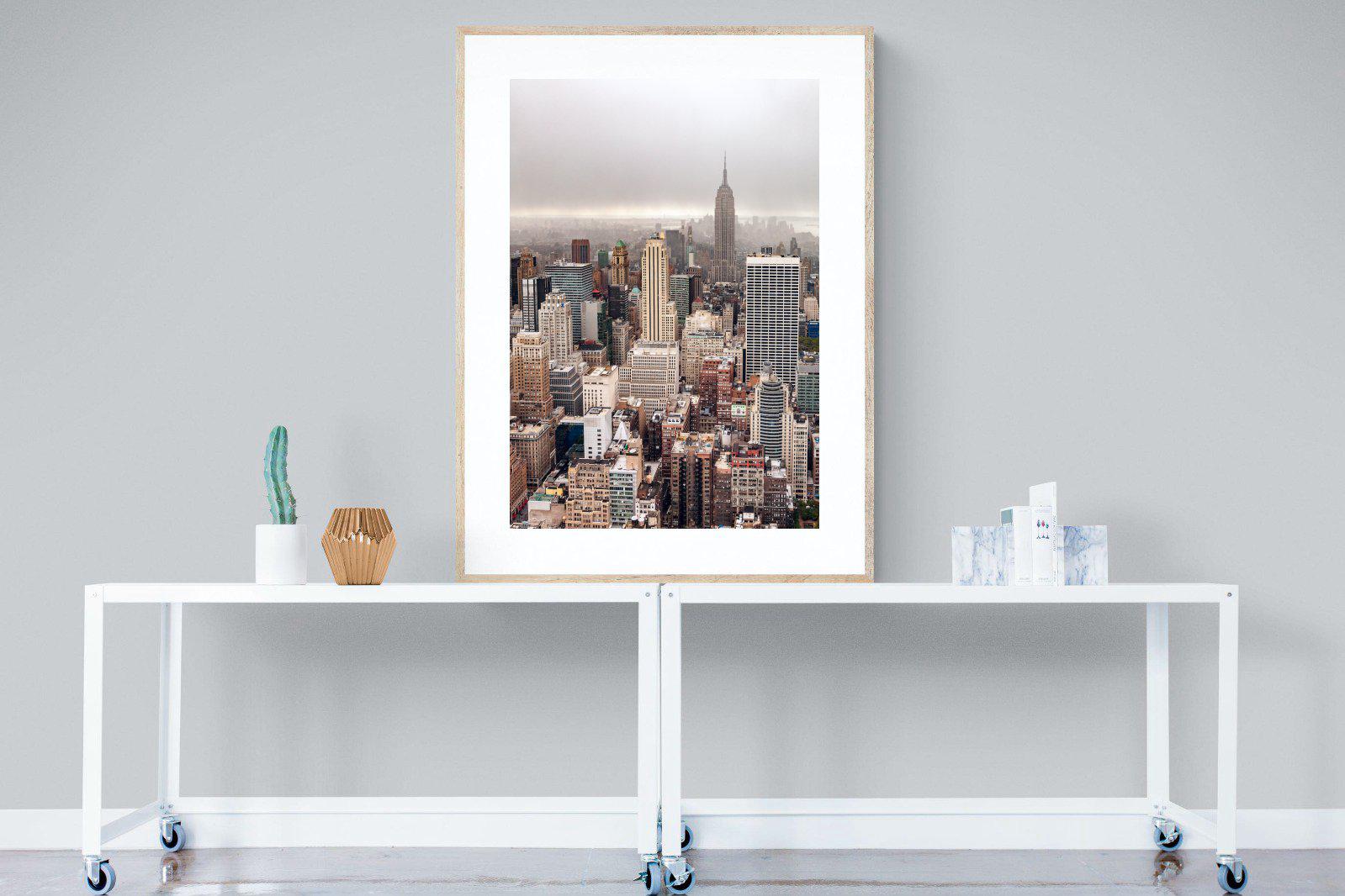 Pastel New York-Wall_Art-90 x 120cm-Framed Print-Wood-Pixalot