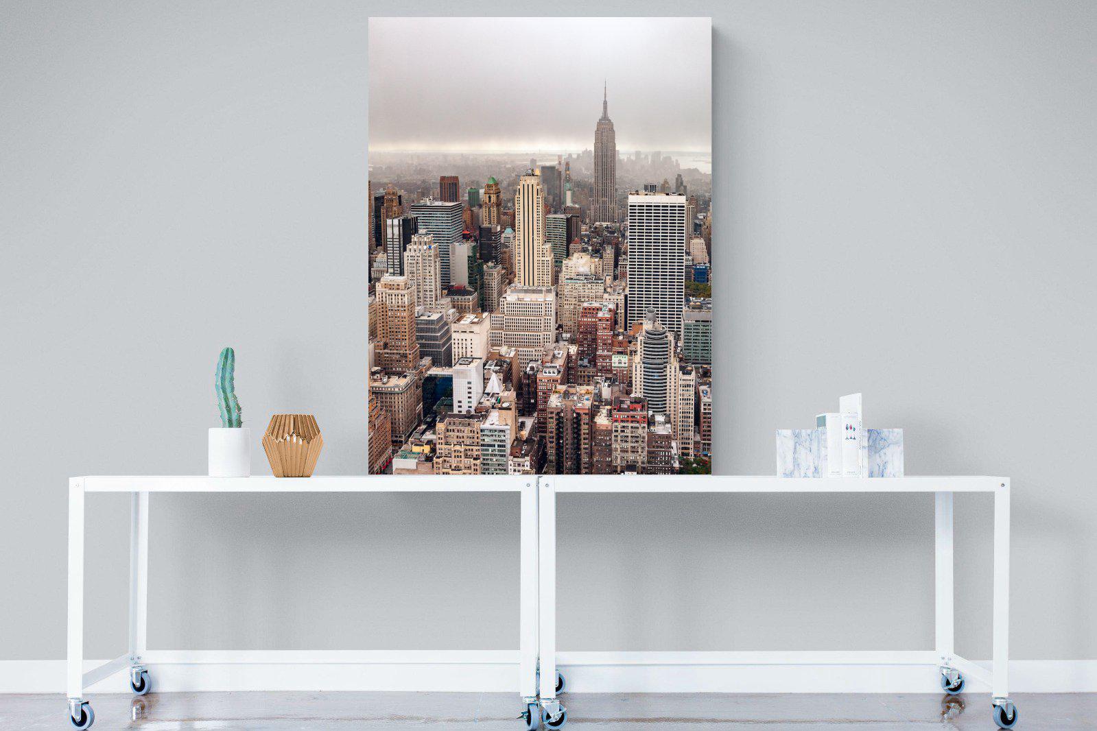 Pastel New York-Wall_Art-90 x 120cm-Mounted Canvas-No Frame-Pixalot
