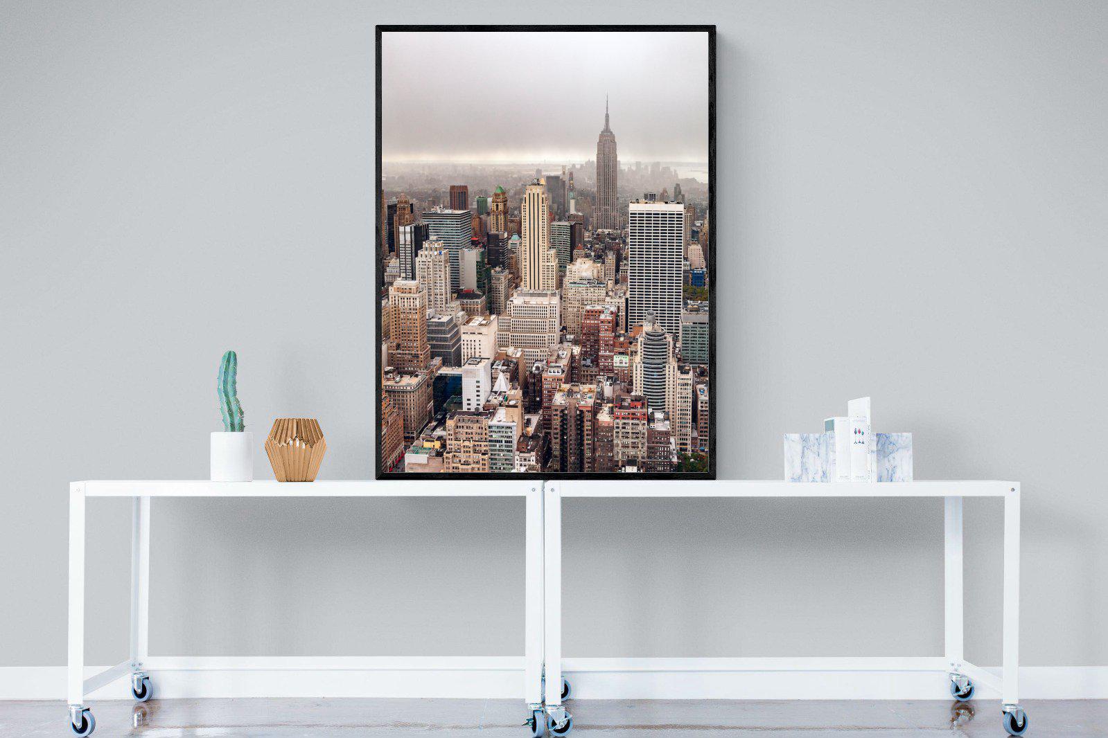 Pastel New York-Wall_Art-90 x 120cm-Mounted Canvas-Black-Pixalot