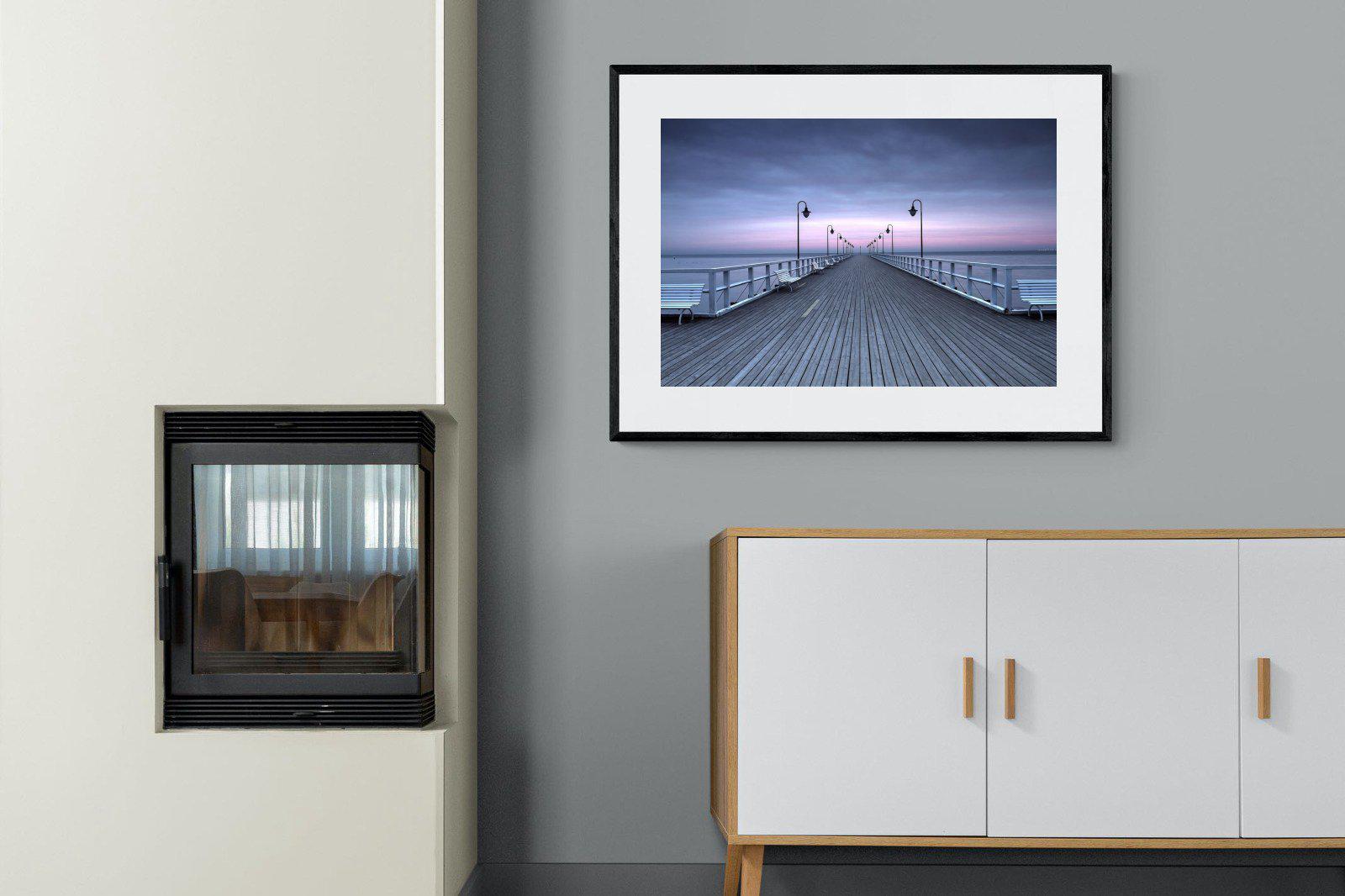 Pastel Pier-Wall_Art-100 x 75cm-Framed Print-Black-Pixalot