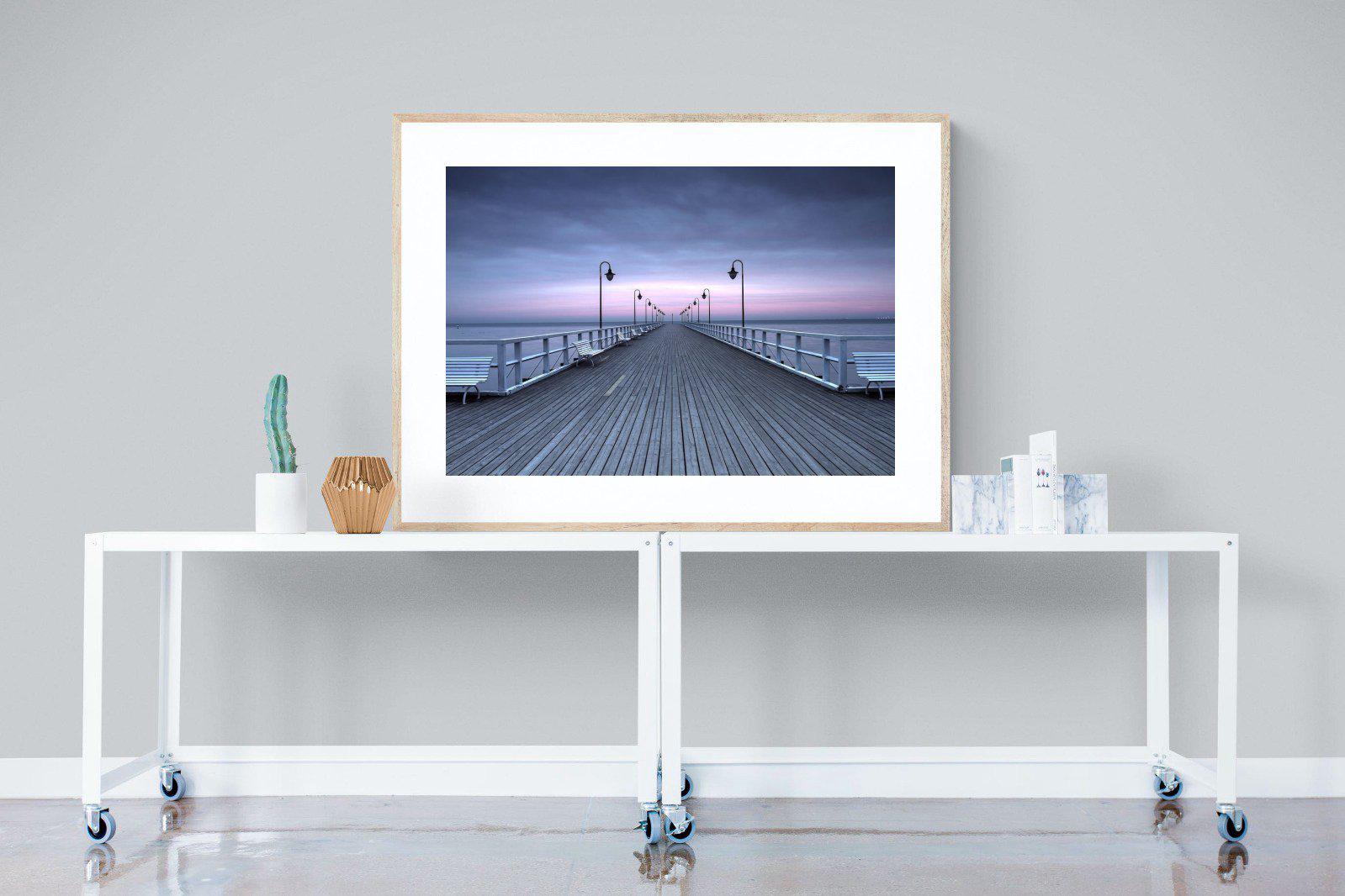Pastel Pier-Wall_Art-120 x 90cm-Framed Print-Wood-Pixalot